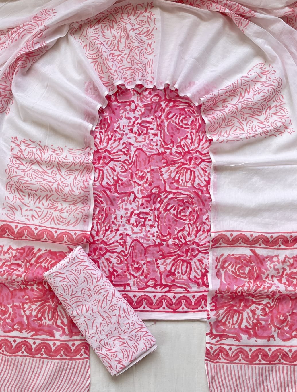Cotton Dupatta Block Printed Suit