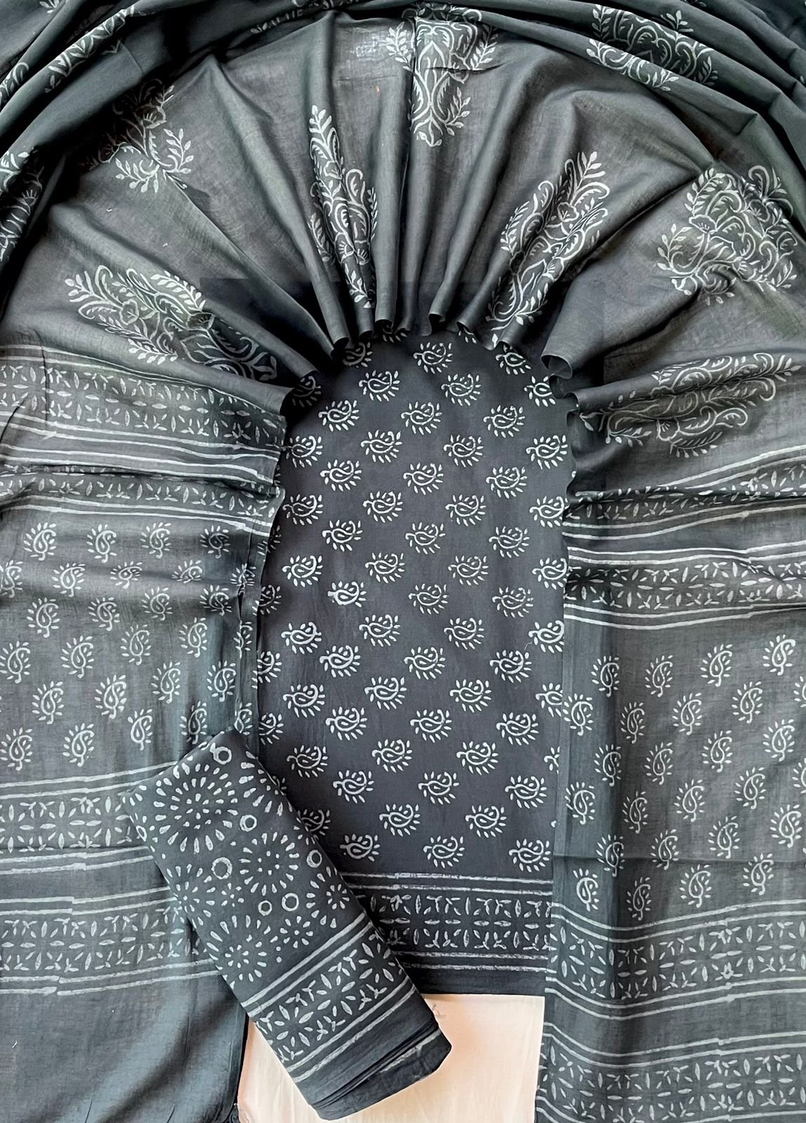 Cotton Dupatta Block Printed Suit