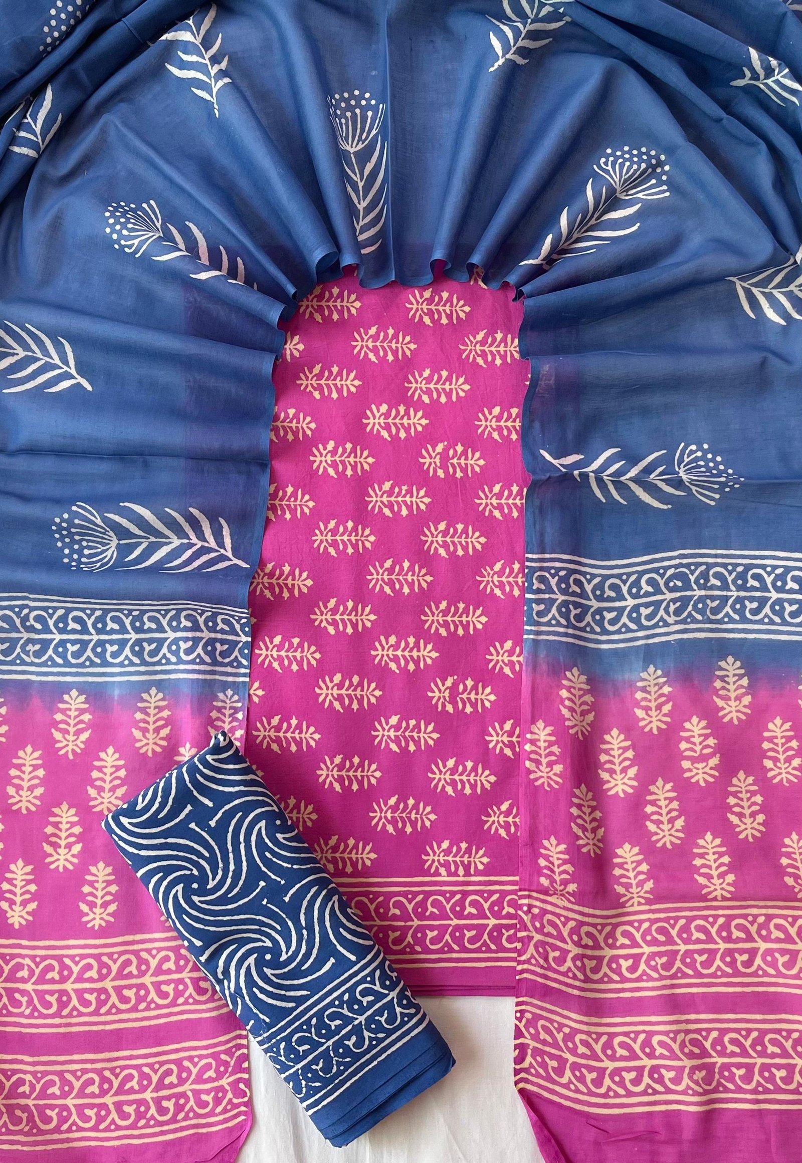 Cotton Dupatta Block Printed Suit