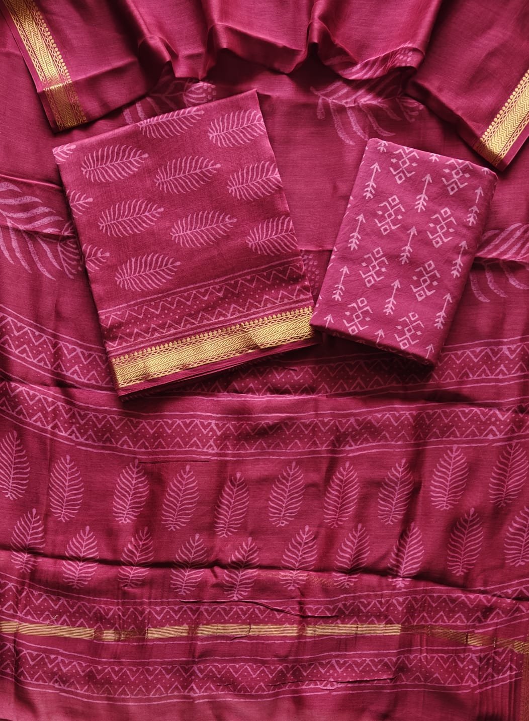 Maheshwari Block Printed Suit