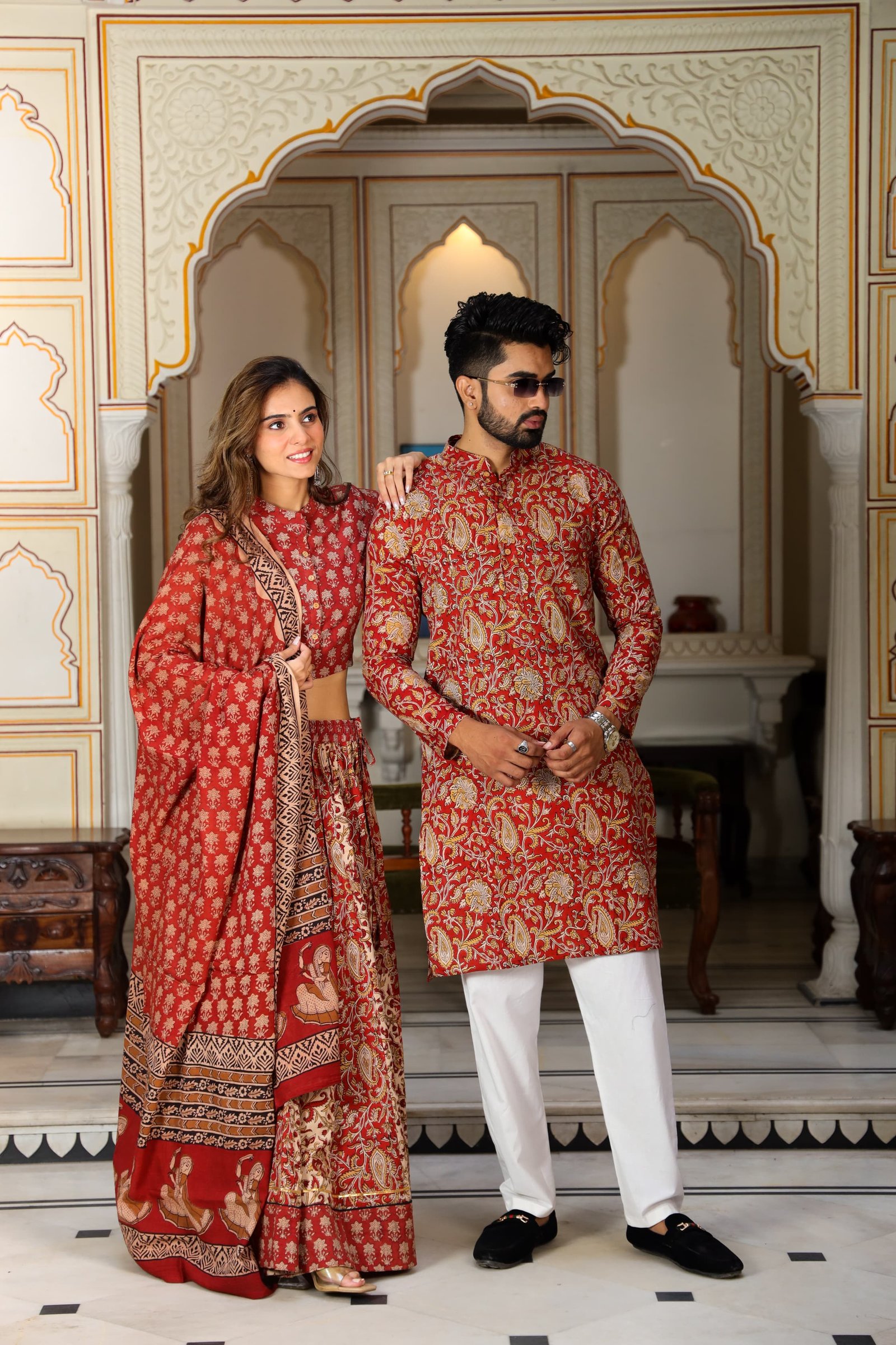 Cotton Printed Couple Combo Set