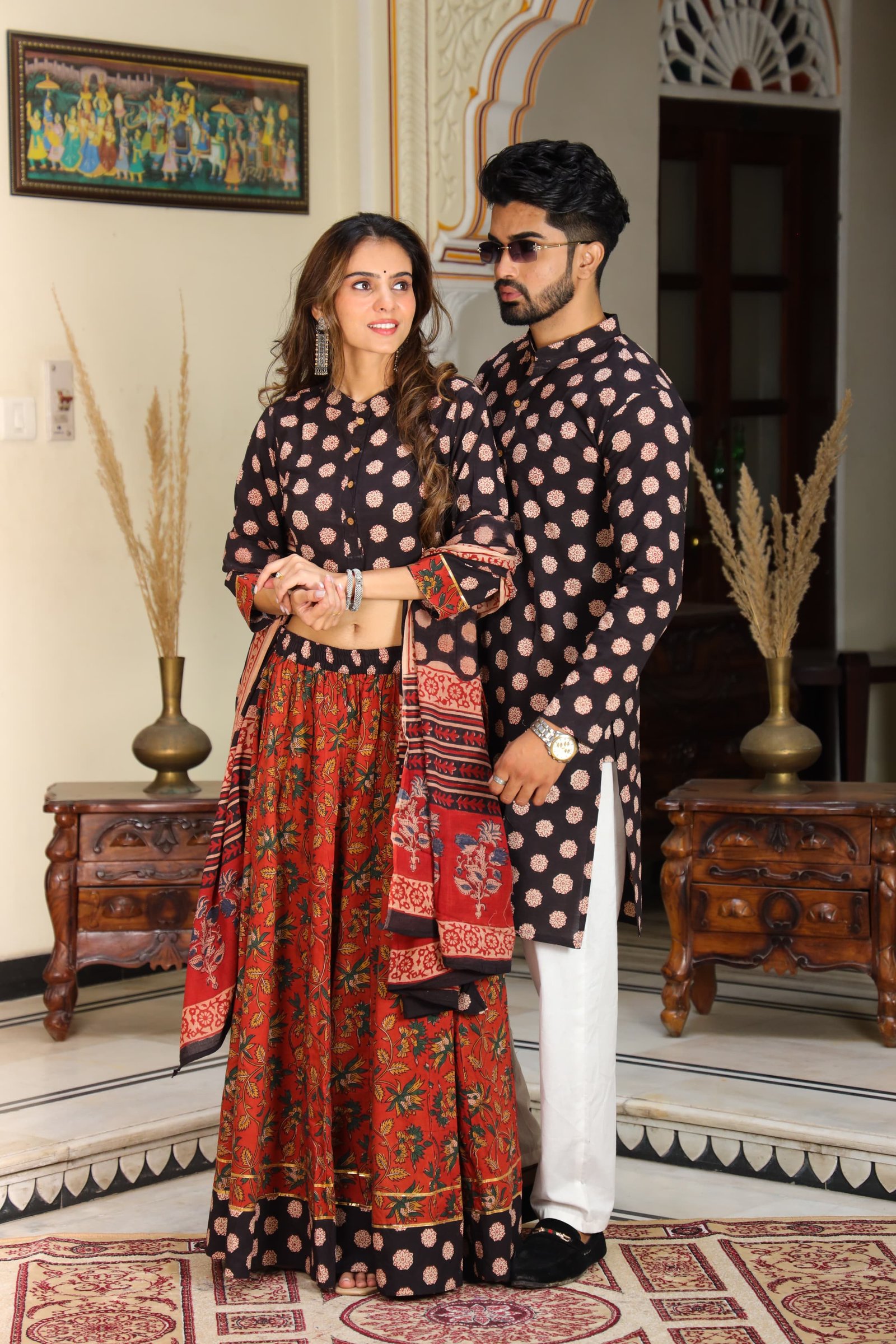 Cotton Printed Couple Combo Set