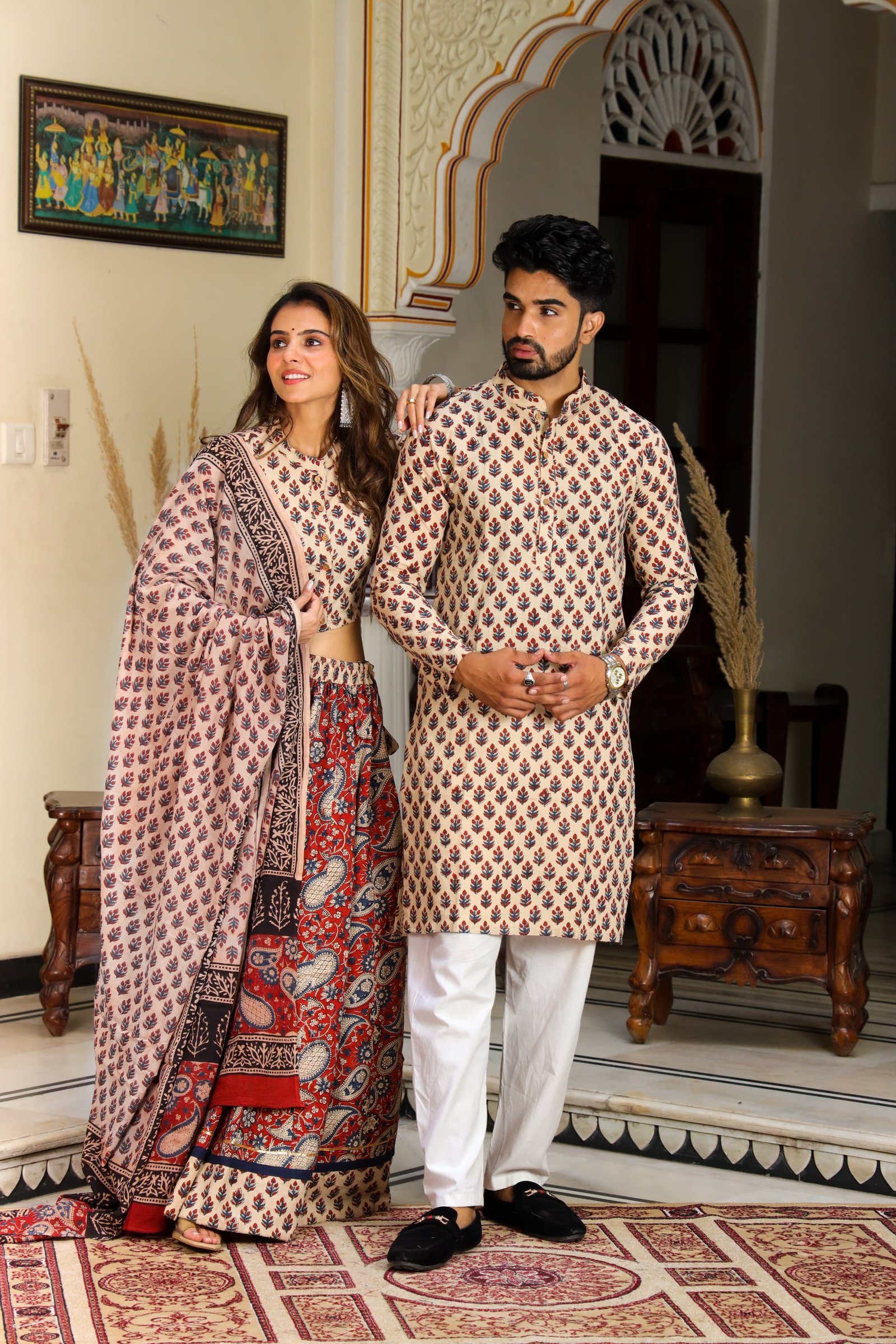 Cotton Printed Couple Combo Set