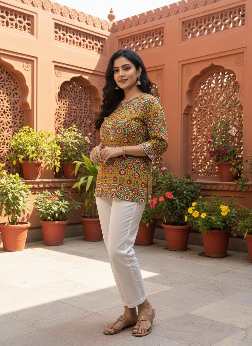 Cotton Printed Short Top