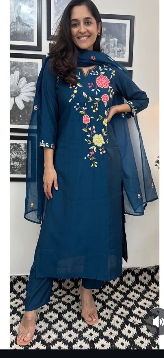 Cotton Embroidered Stitched Suit Set
