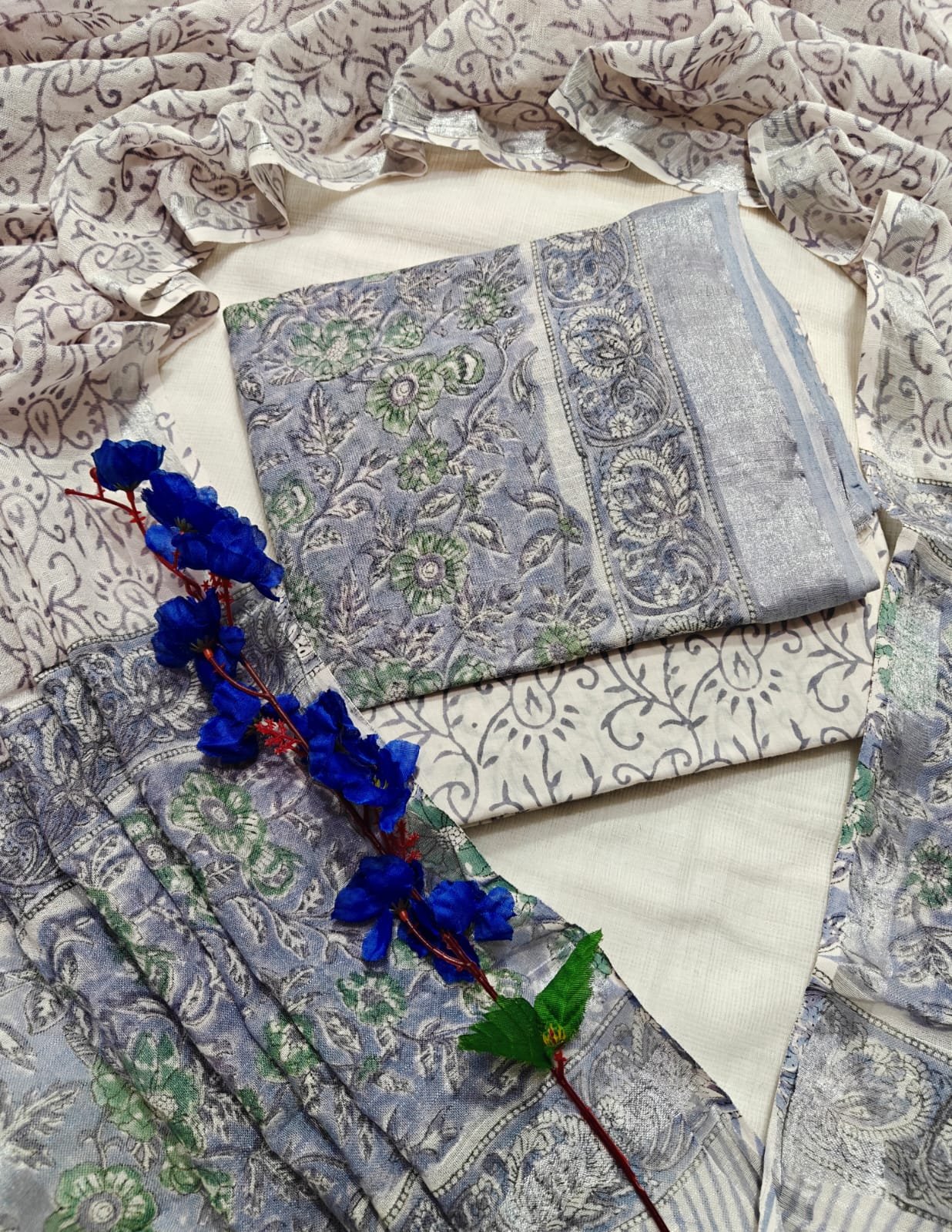 Cotton Linen Printed Suit