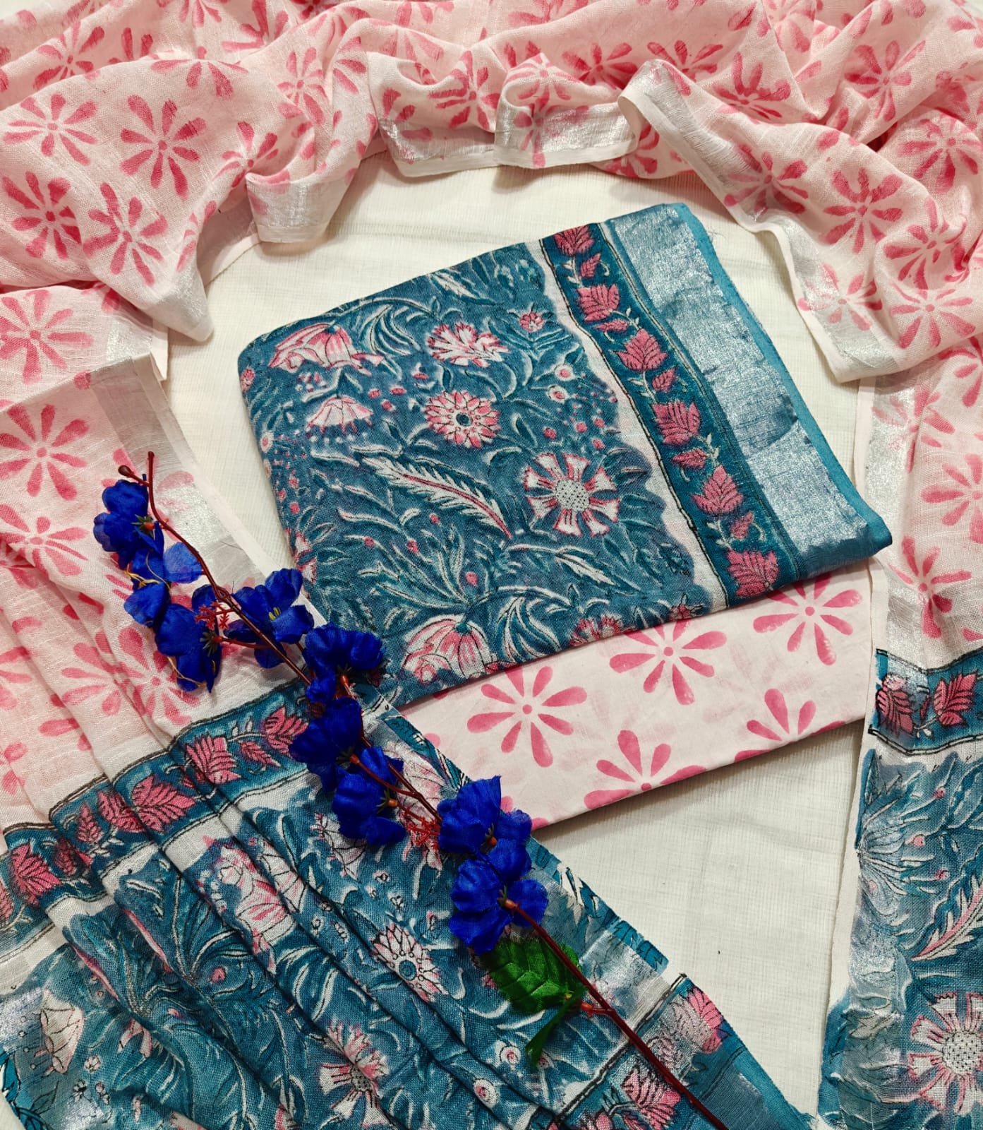 Cotton Linen Printed Suit