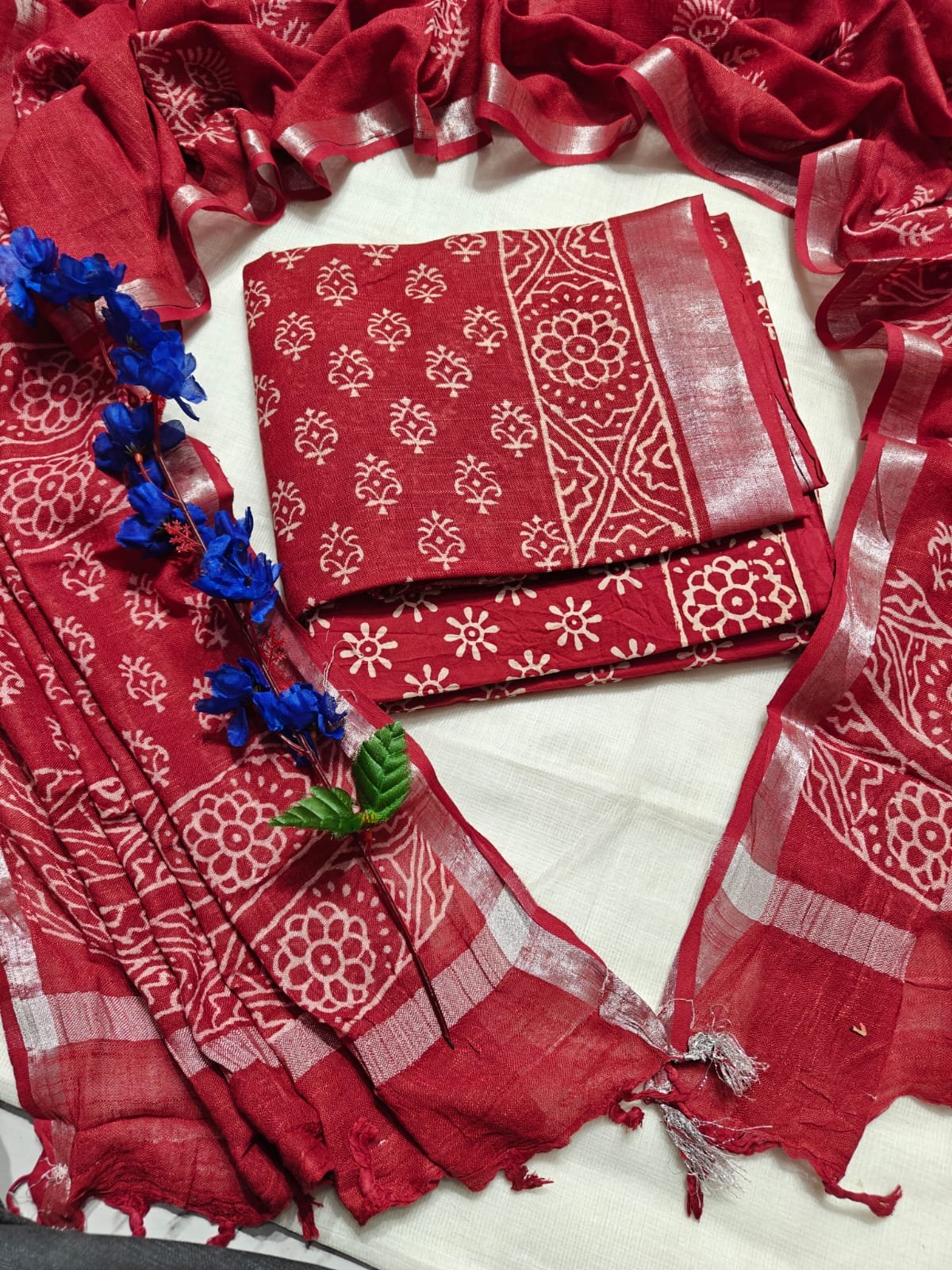 Cotton Linen Printed Suit