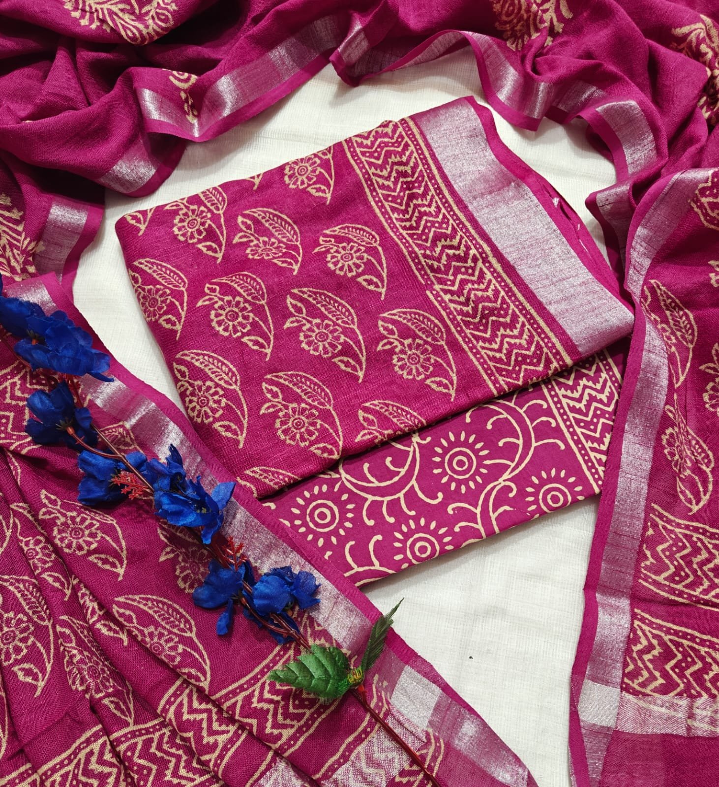 Cotton Linen Printed Suit