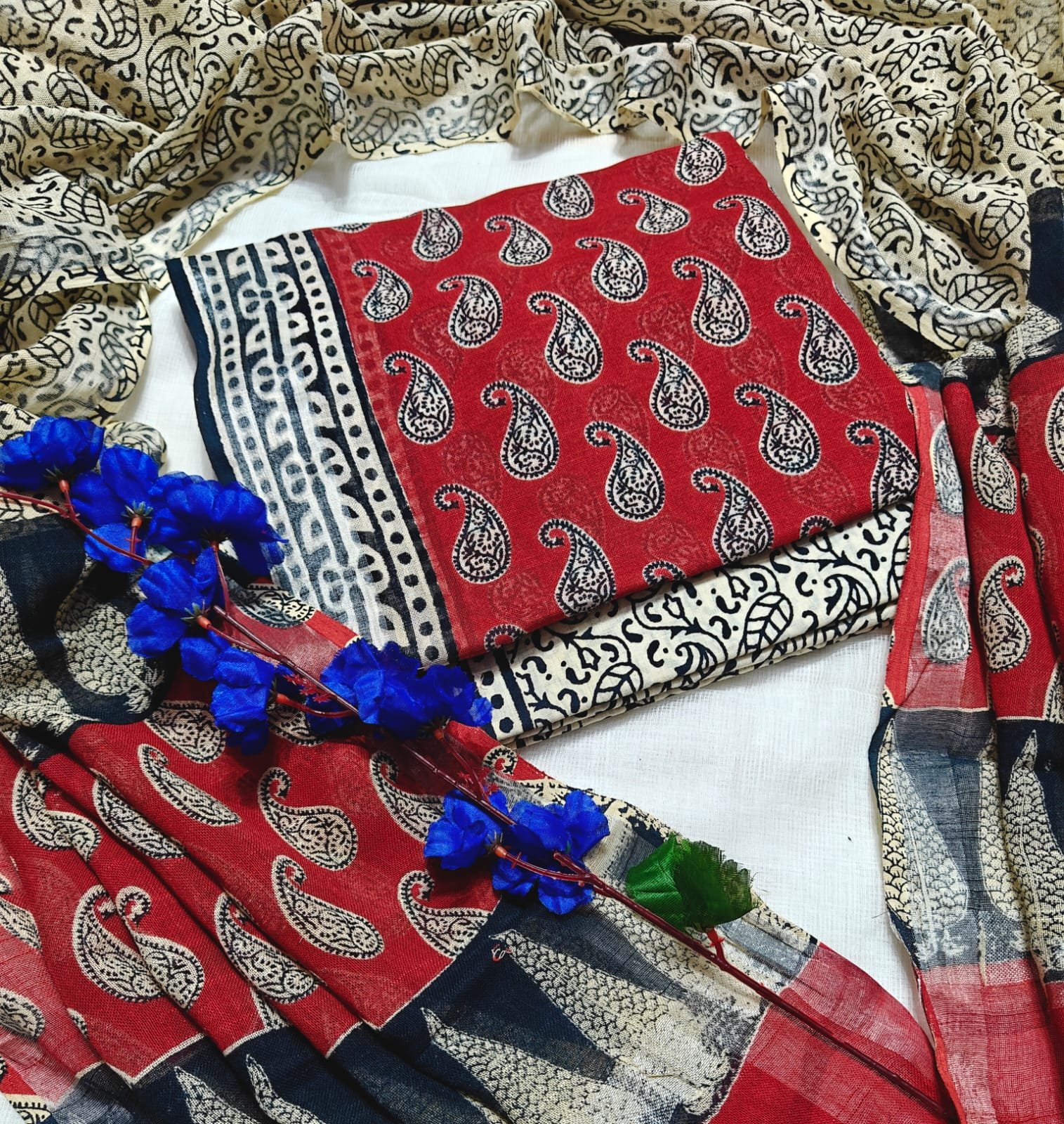 Cotton Linen Printed Suit
