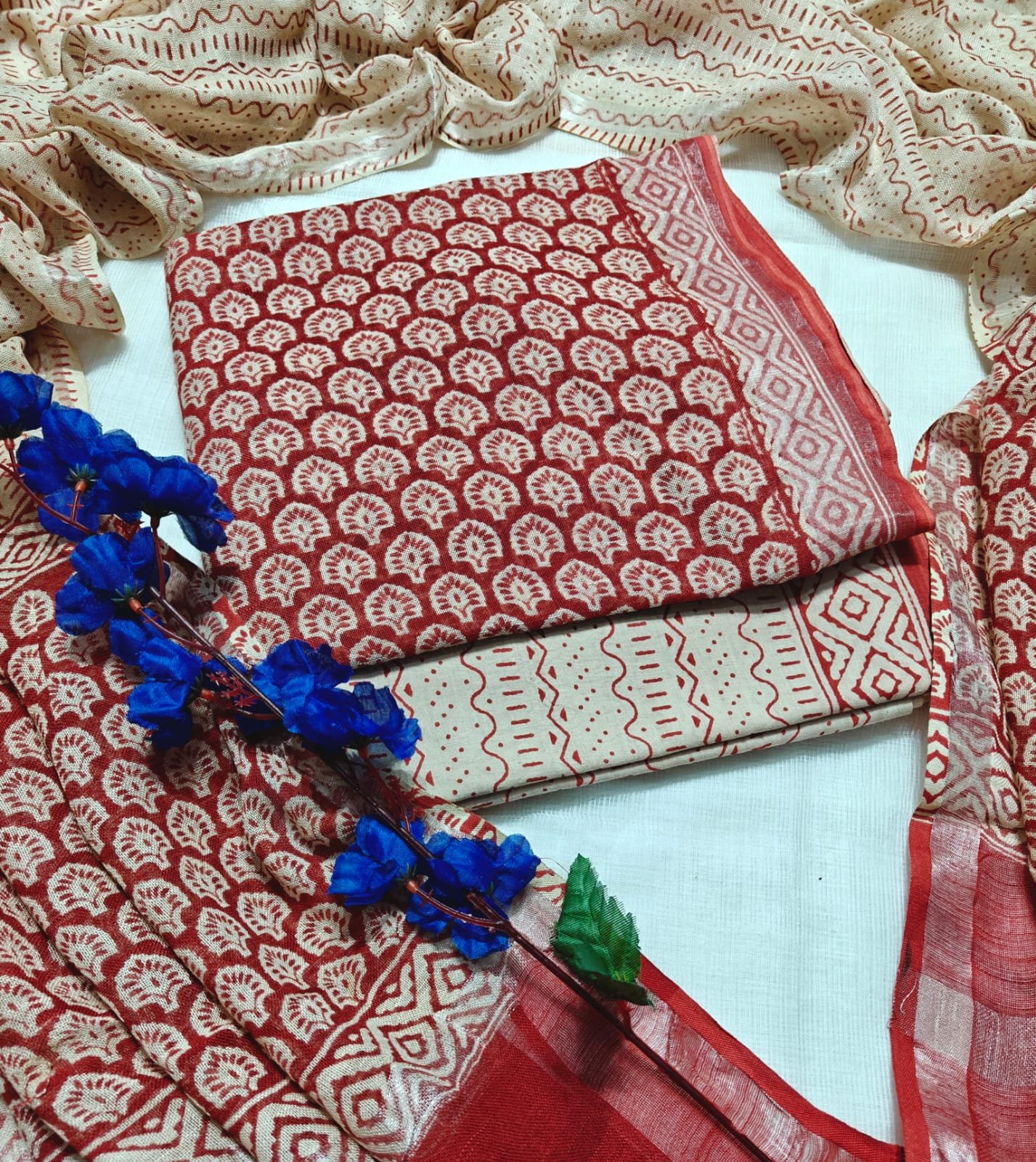 Cotton Linen Printed Suit