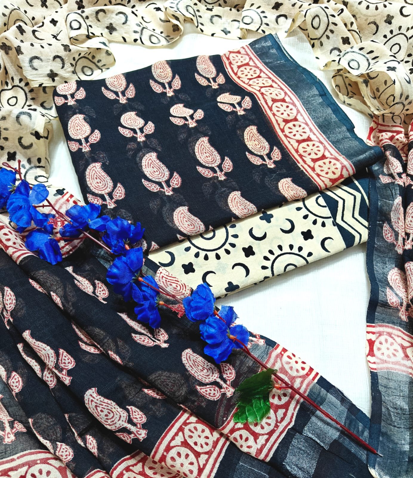 Cotton Linen Printed Suit