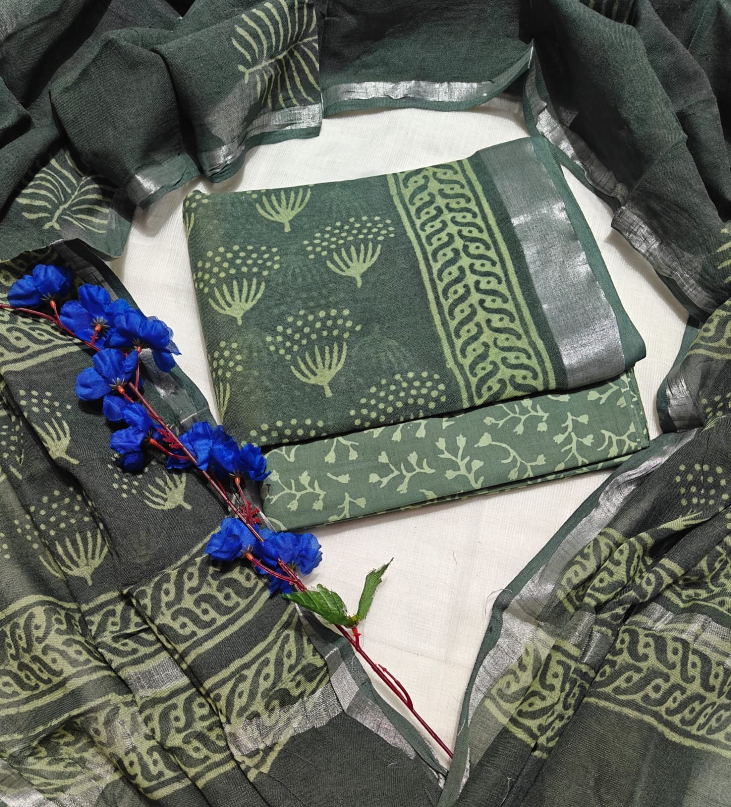 Cotton Linen Printed Suit