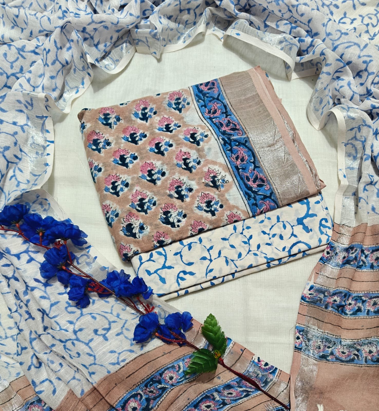 Cotton Linen Printed Suit