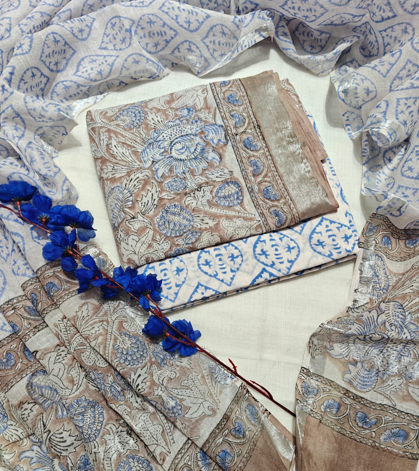 Cotton Linen Printed Suit