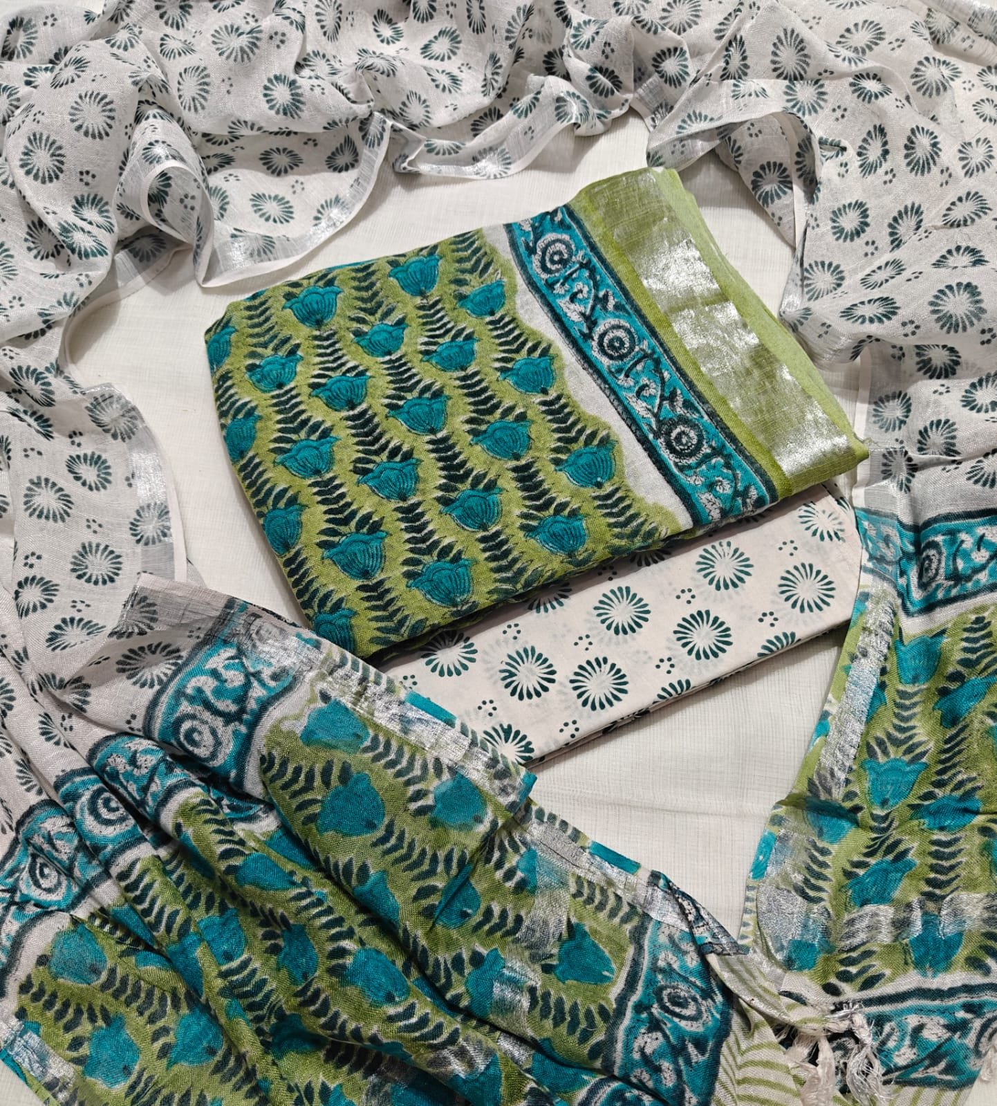 Cotton Linen Printed Suit