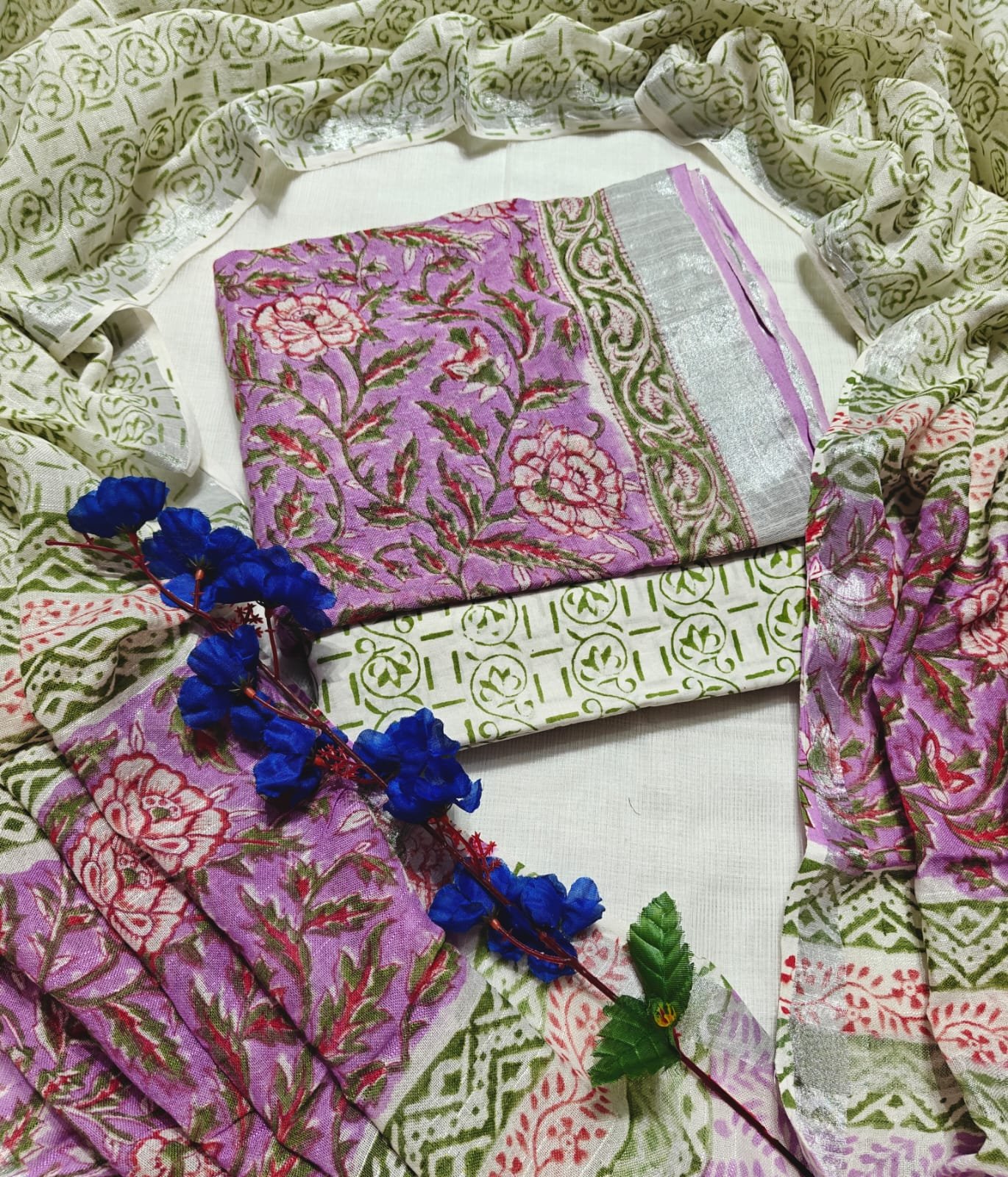 Cotton Linen Printed Suit