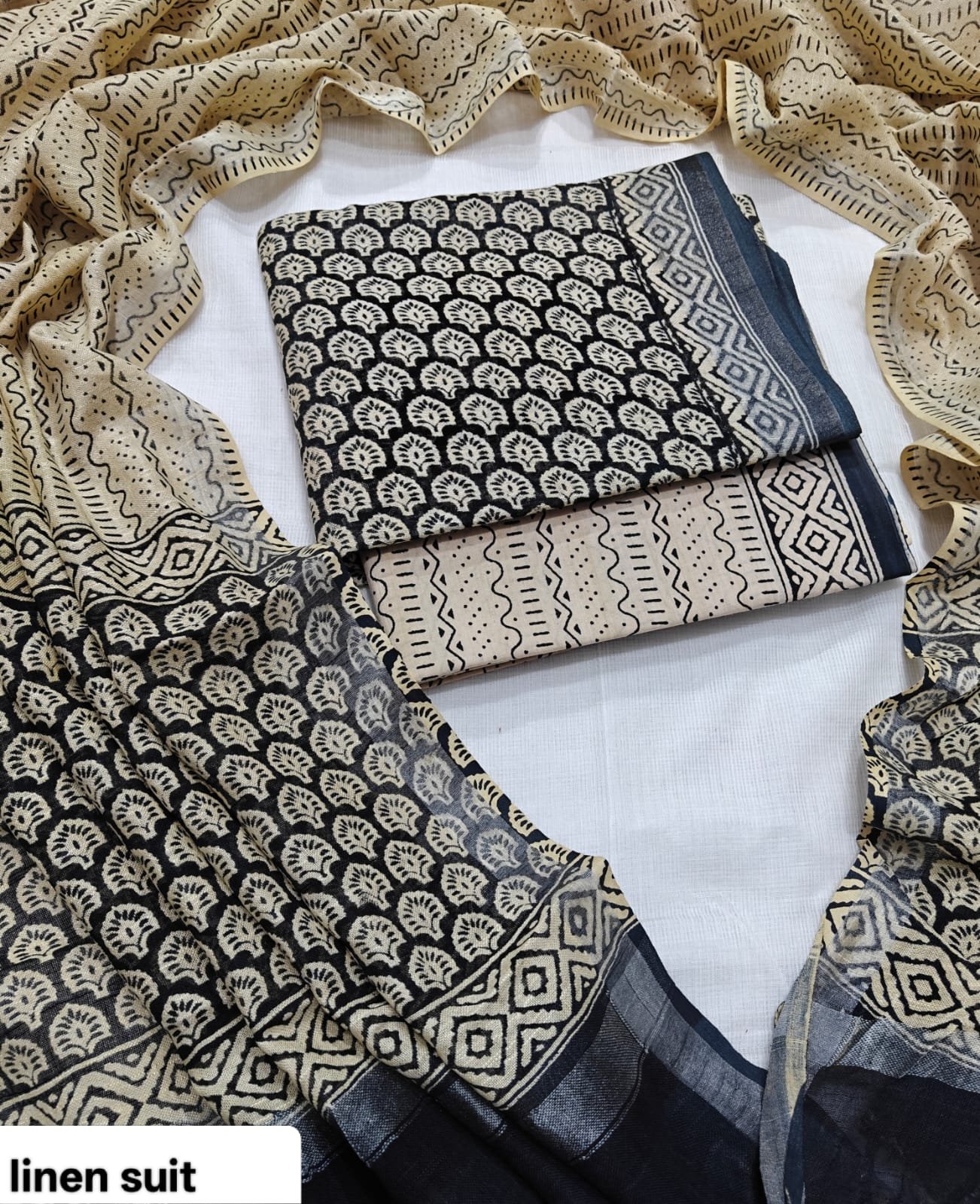 Cotton Linen Printed Suit