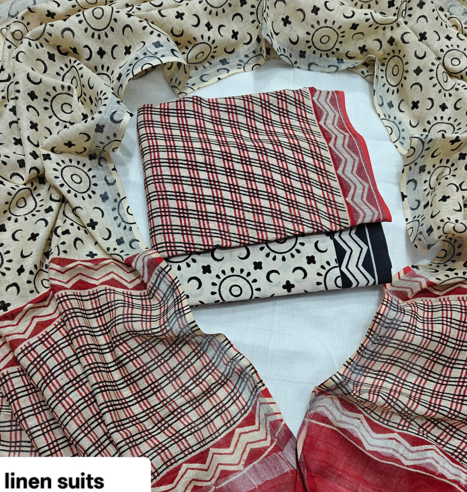 Cotton Linen Printed Suit