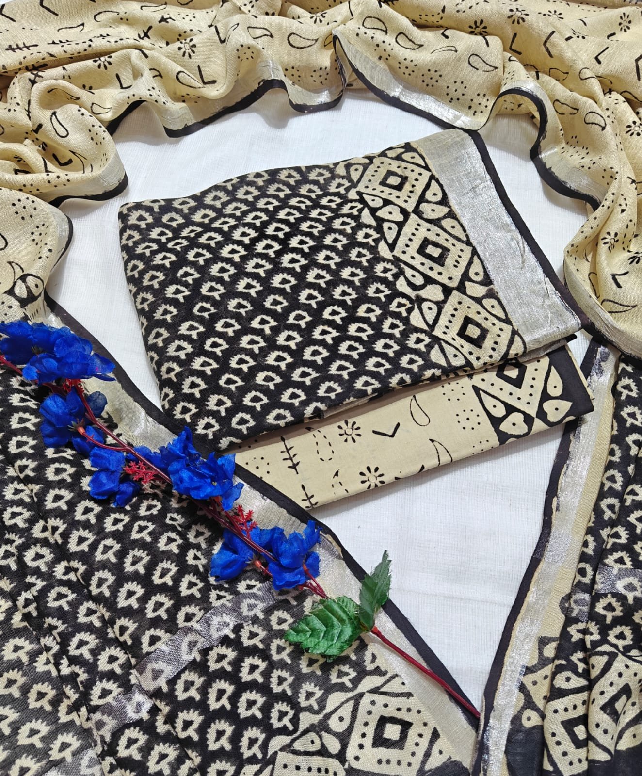 Cotton Linen Printed Suit