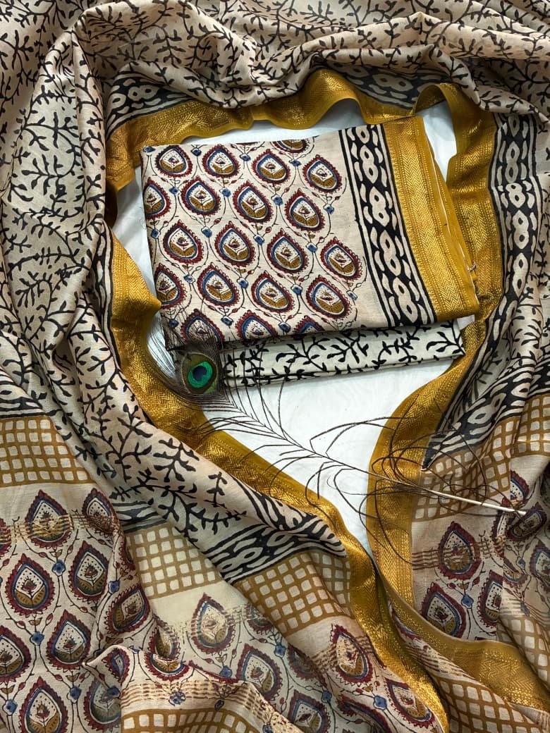 Maheshwari Block Printed Suit