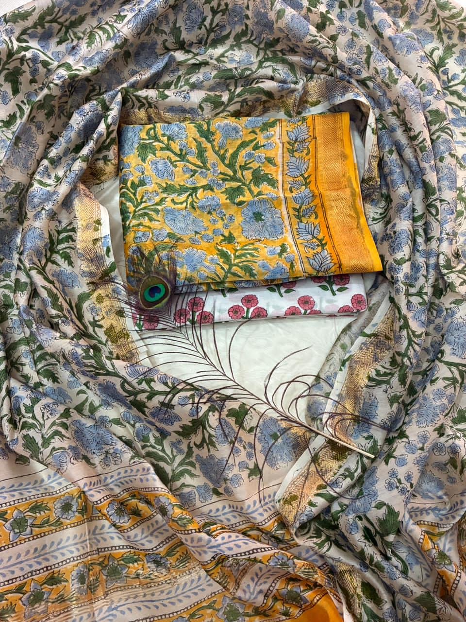 Maheshwari Block Printed Suit