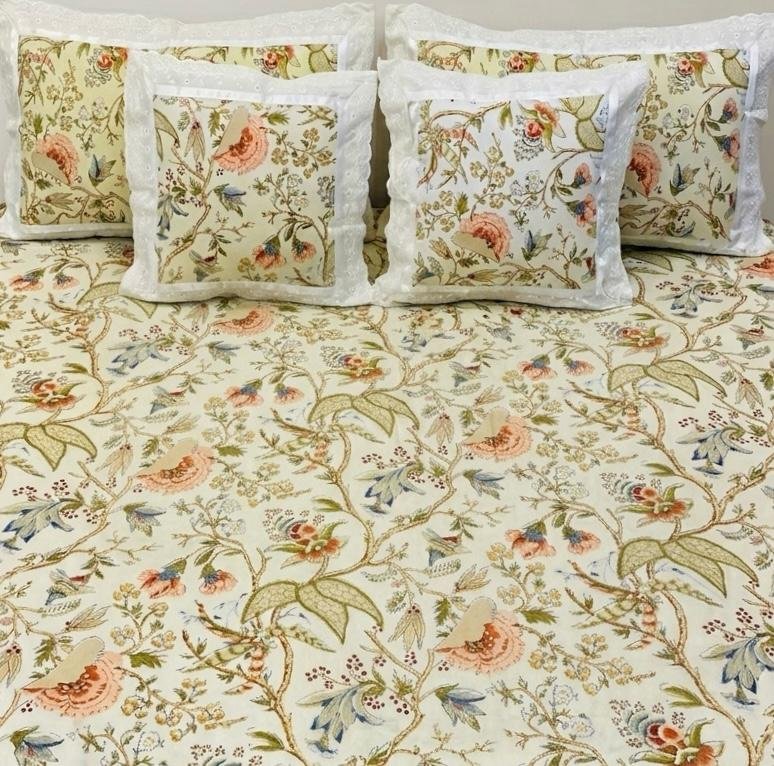 Cotton Printed King Size Bedsheet Set of 5