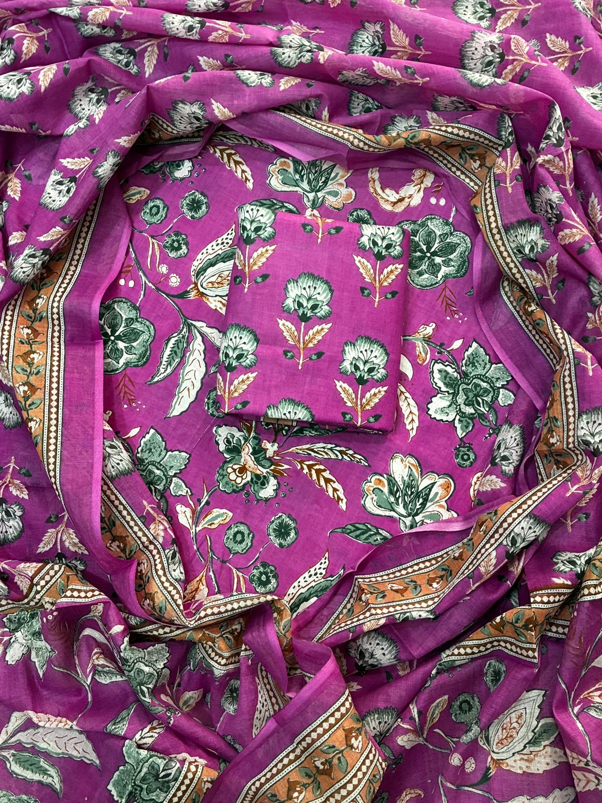 Cotton Dupatta Printed Suit