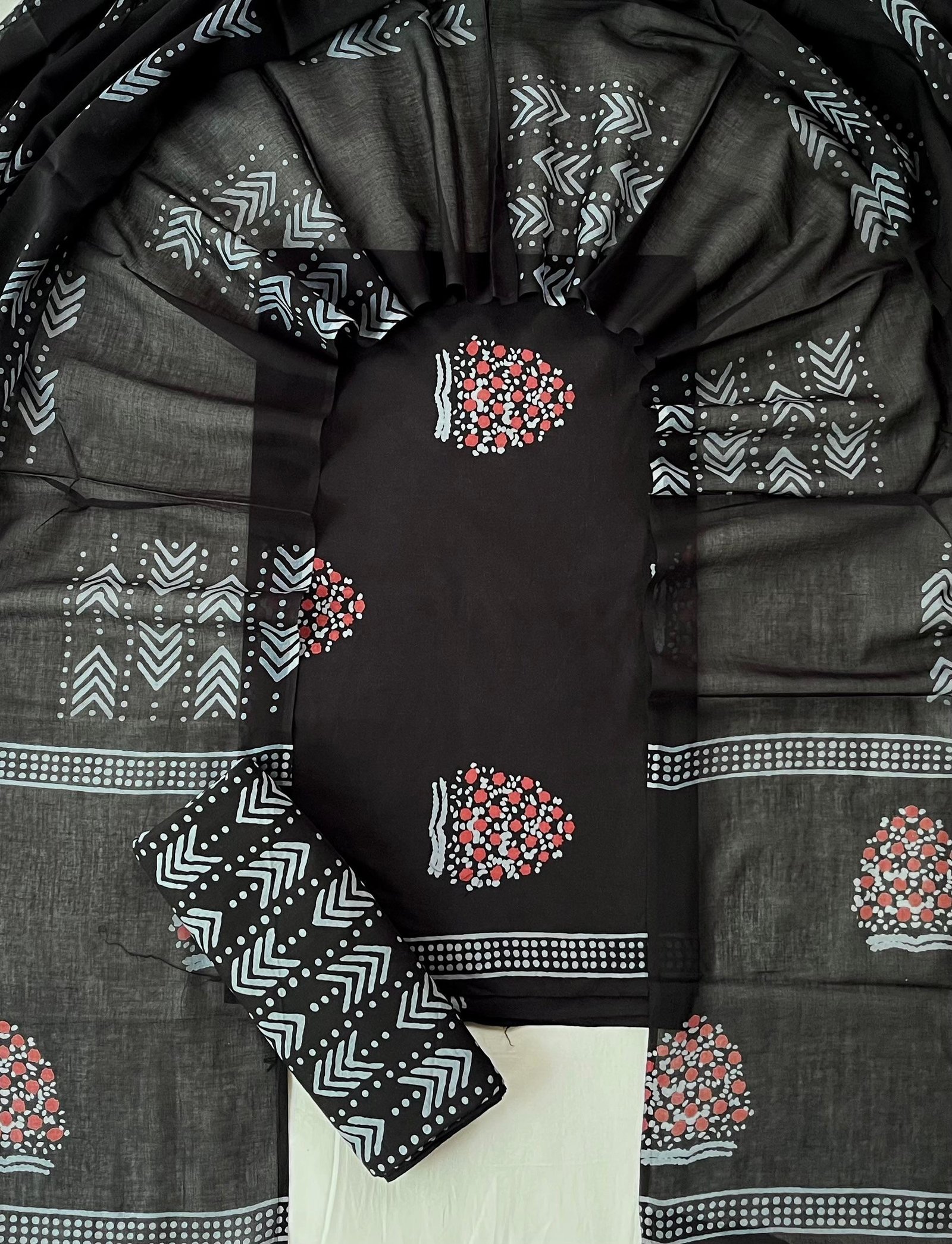 Cotton Dupatta Block Printed Suit