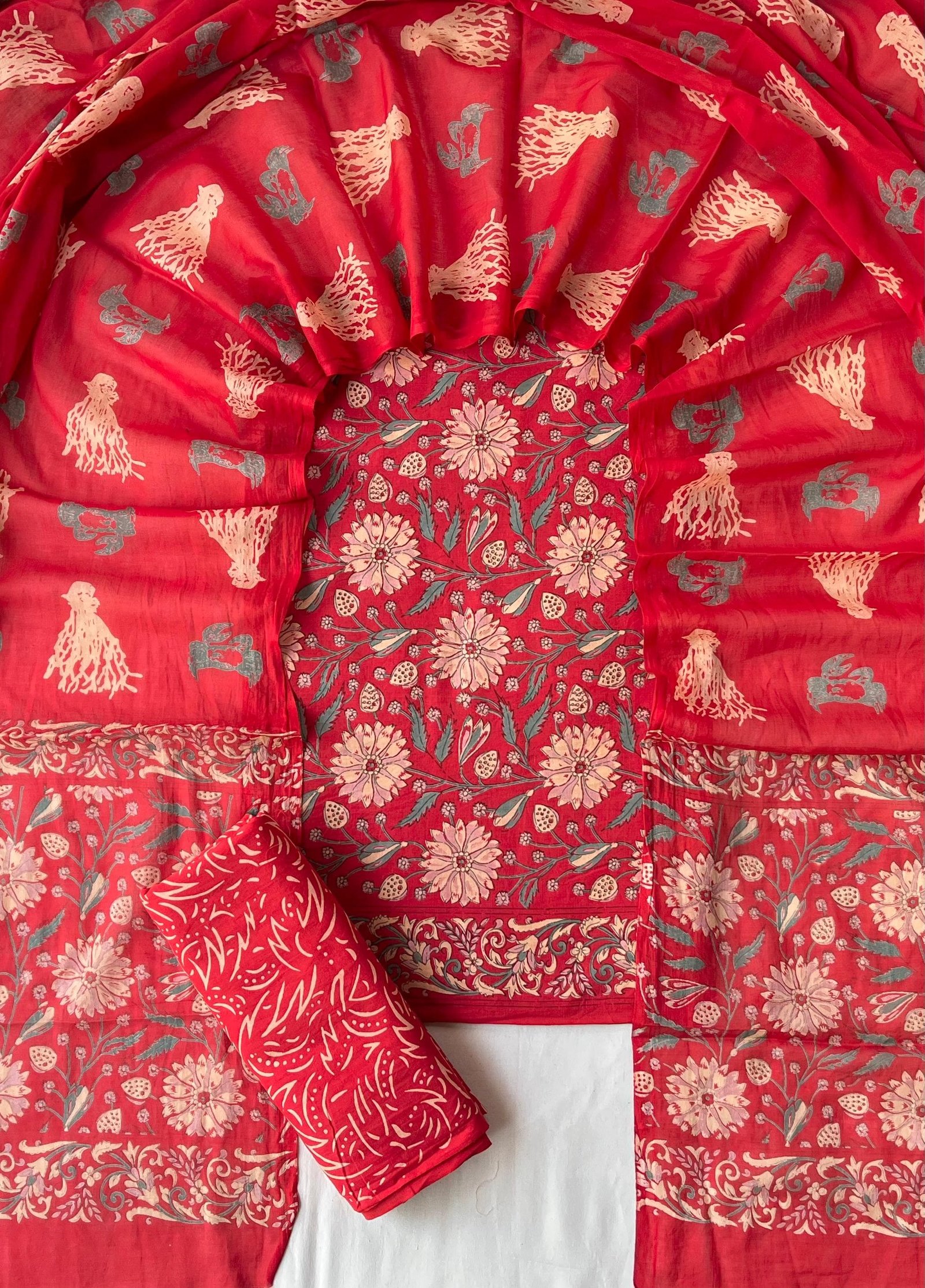 Cotton Dupatta Block Printed Suit
