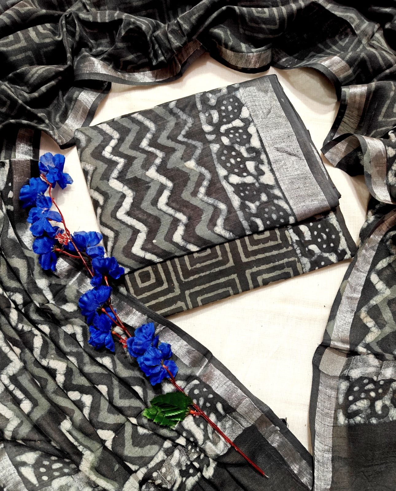 Cotton Linen Printed Suit