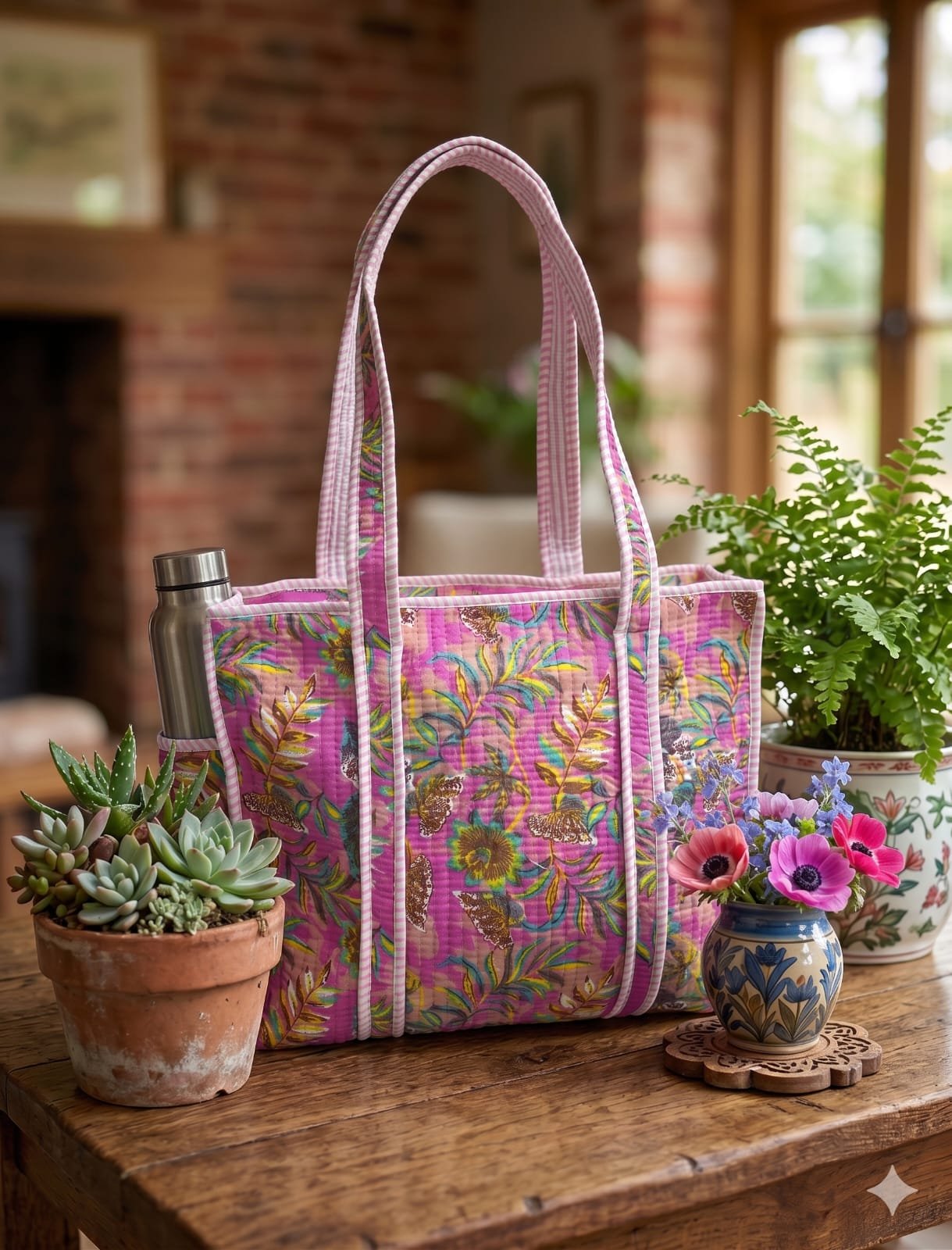 Cotton Printed Quilted Bag 16*16