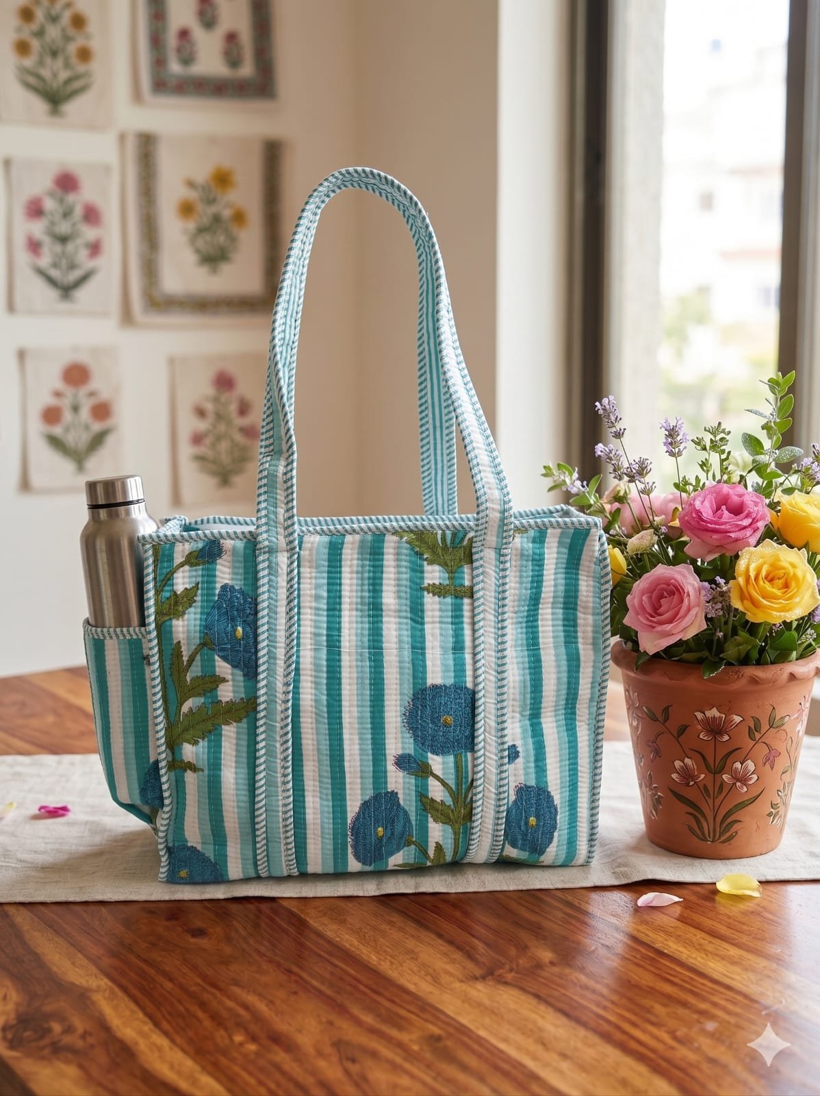 Cotton Printed Quilted Bag 16*16