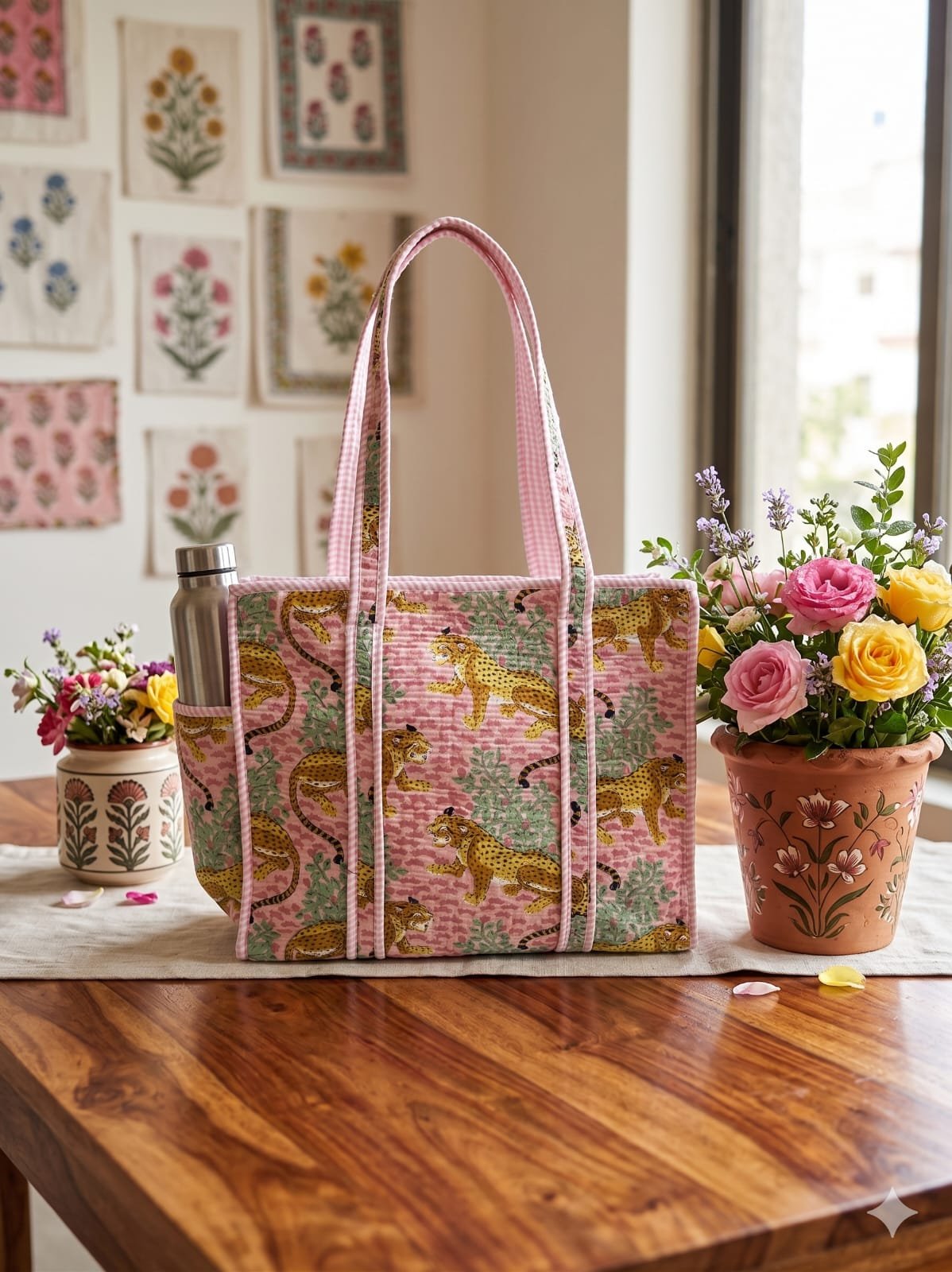 Cotton Printed Quilted Bag 16*16