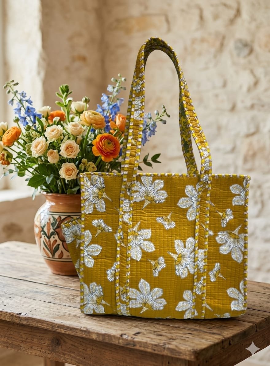 Cotton Printed Quilted Bag 16*16