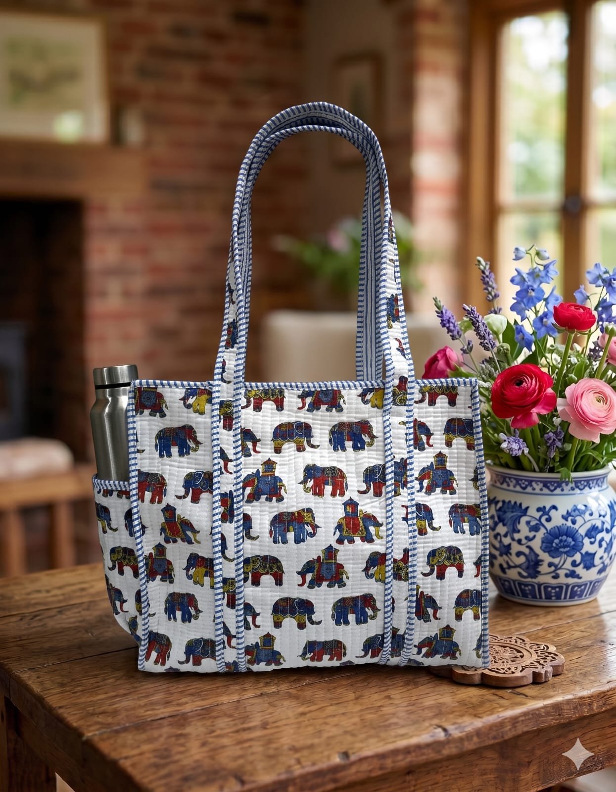Cotton Printed Quilted Bag 16*16