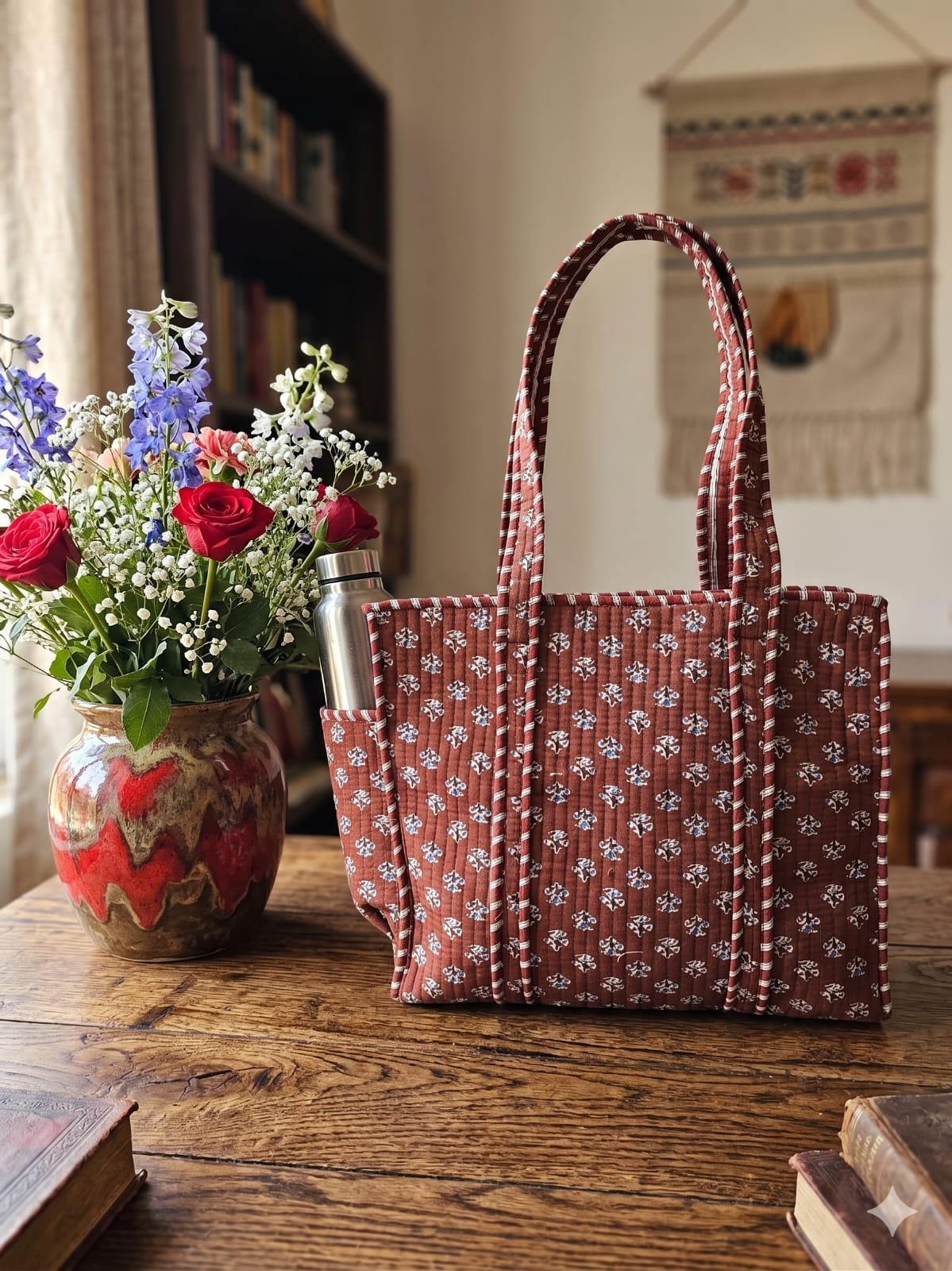 Cotton Printed Quilted Bag 16*16
