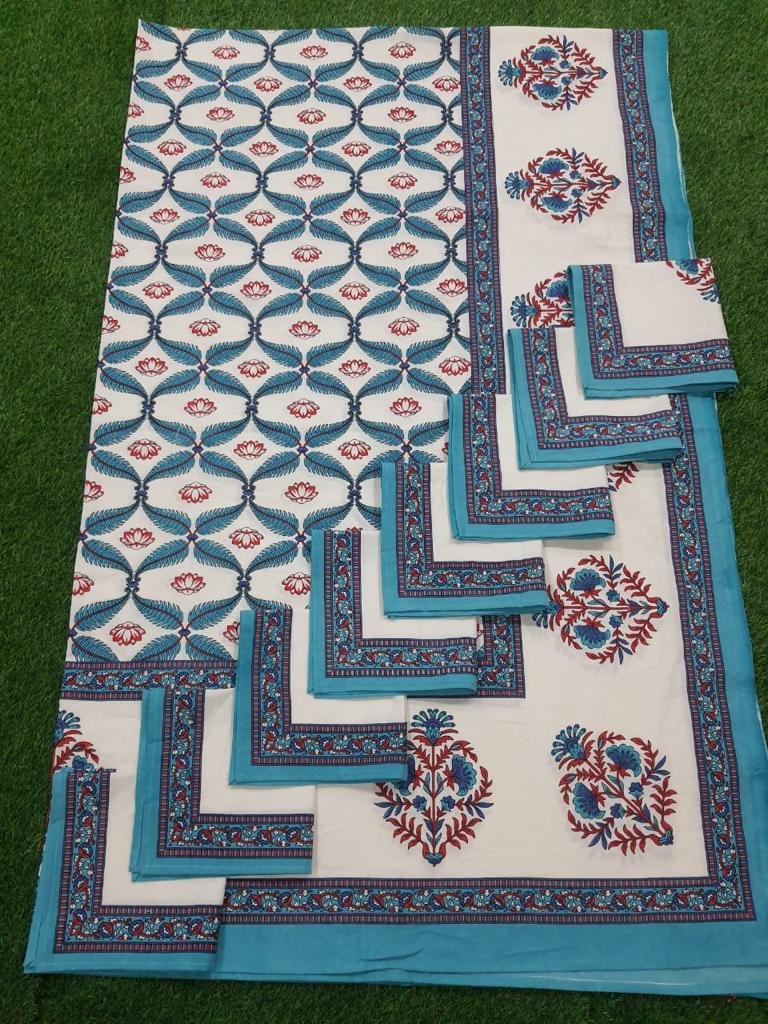 Cotton Printed 8 Seater Table Cover Set