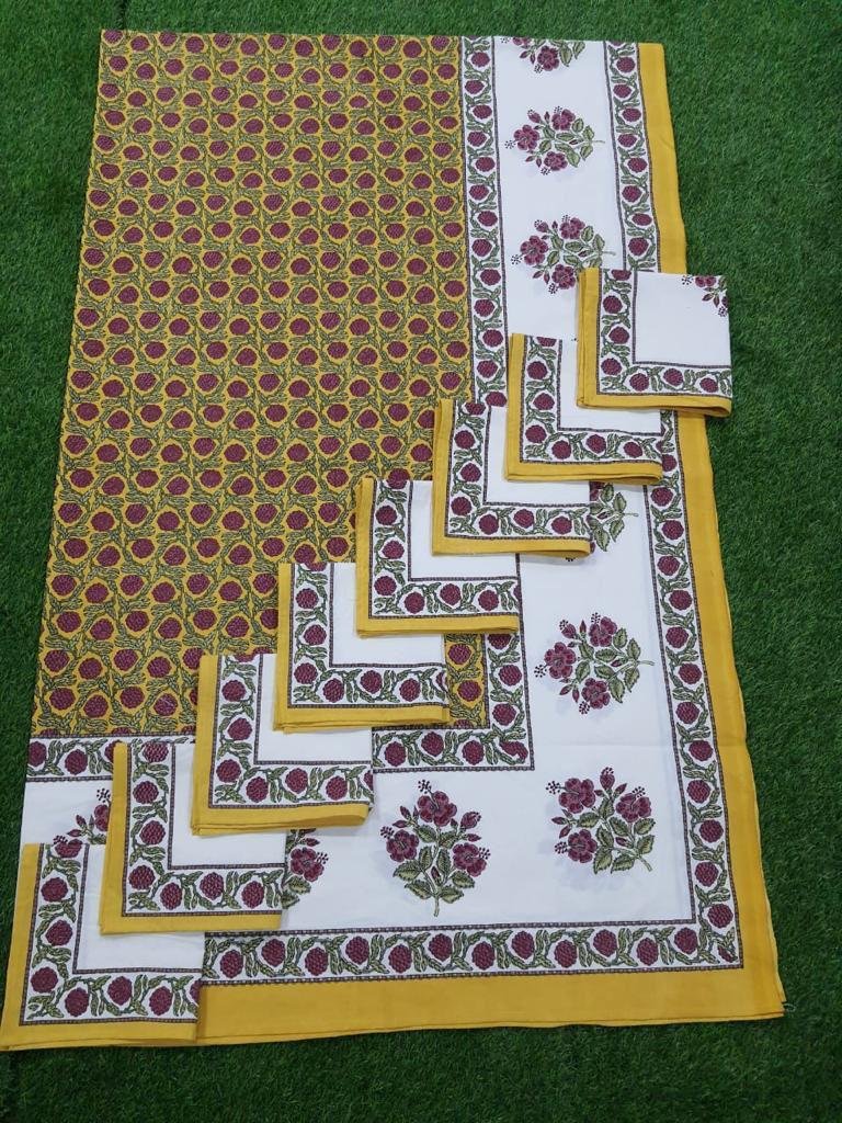 Cotton Printed 8 Seater Table Cover Set