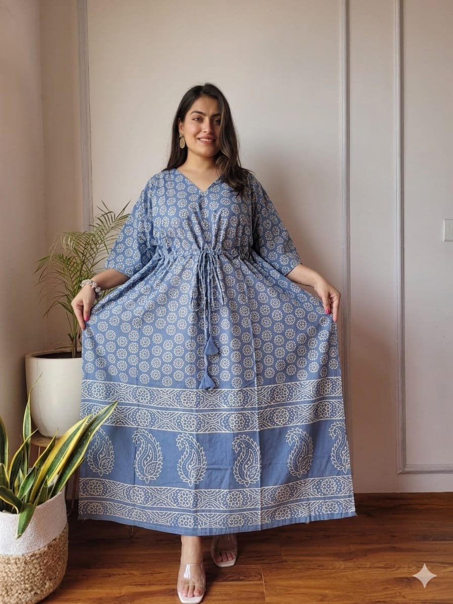 Cotton Printed Long Kaftan
