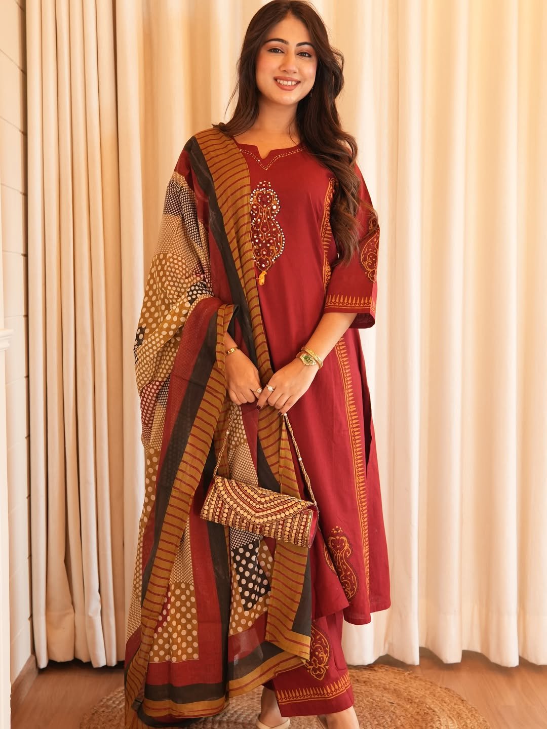 Cotton Printed Stitched Suit