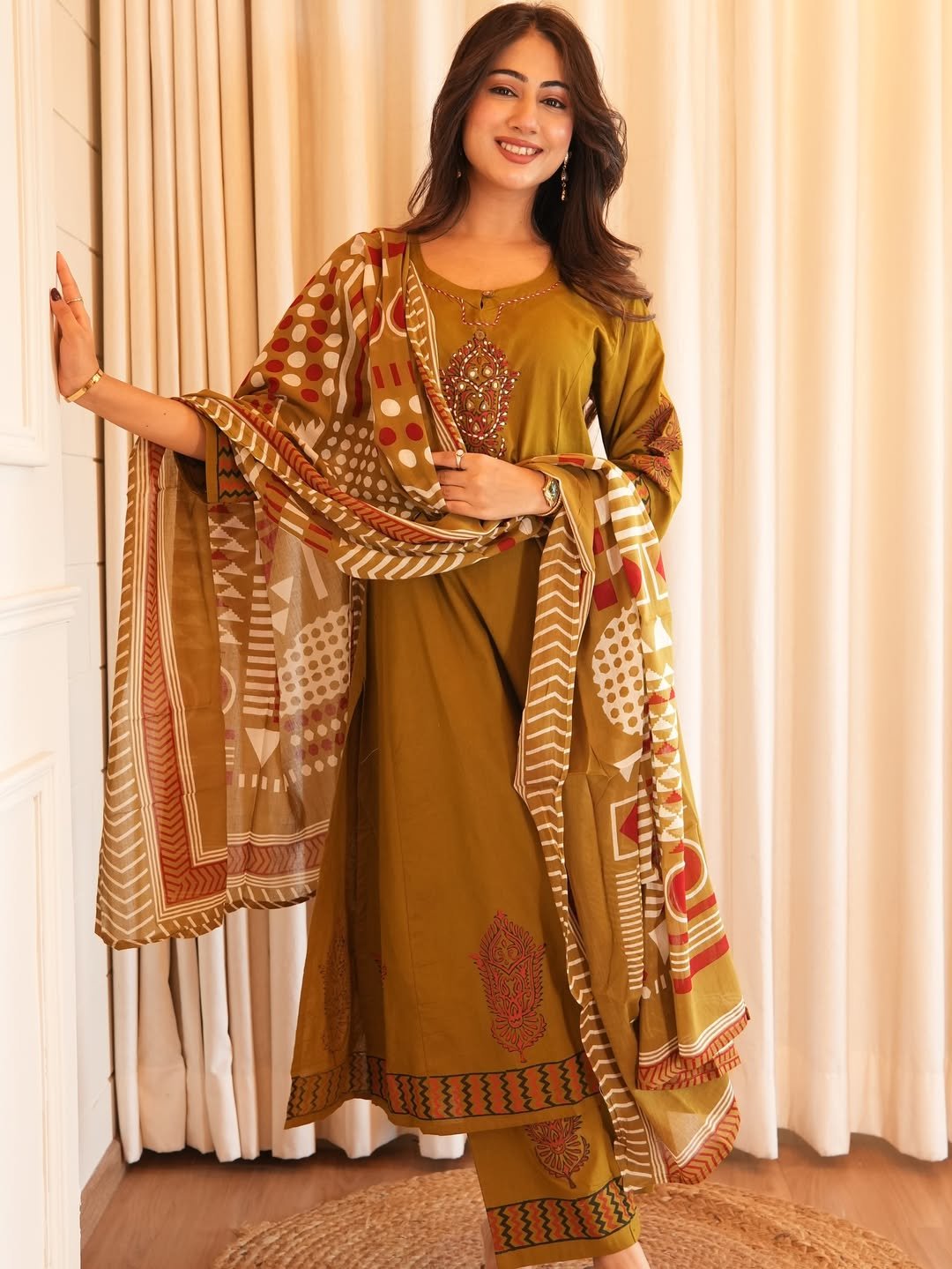 Cotton Printed Stitched Suit Set