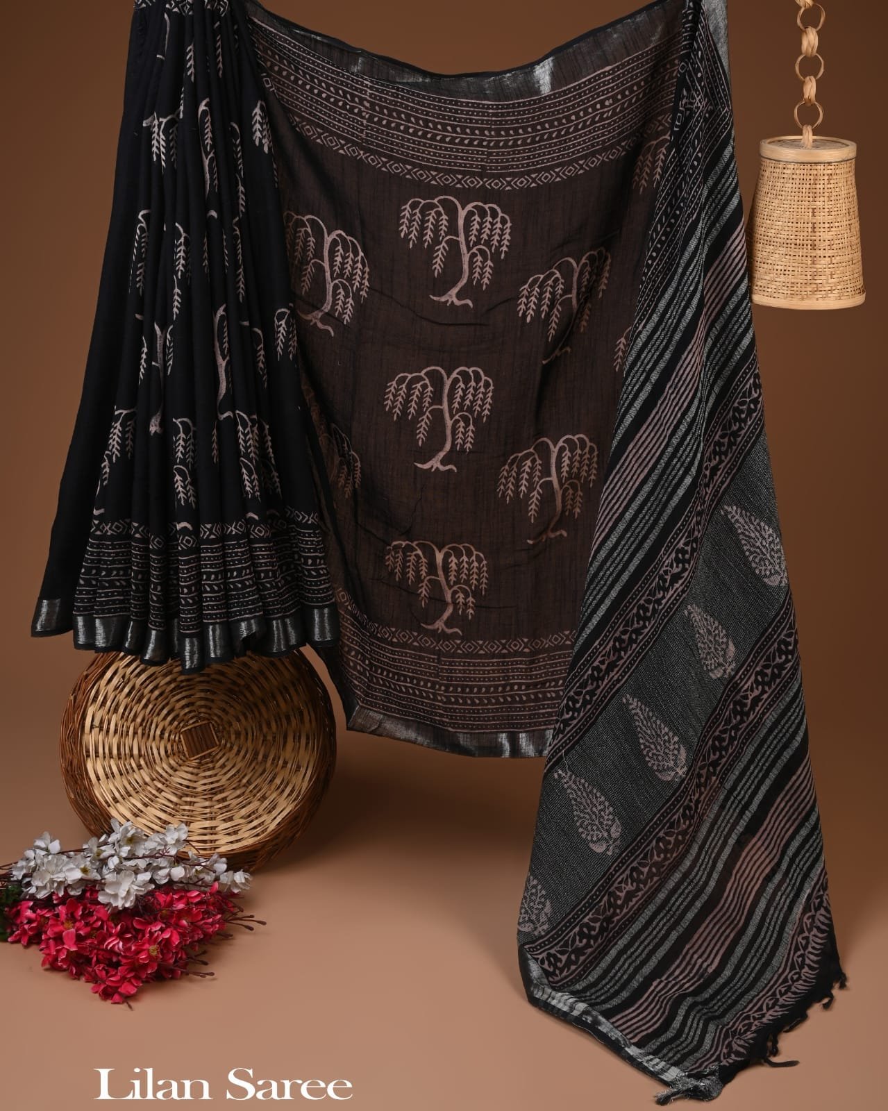 Cotton Linen Printed Saree