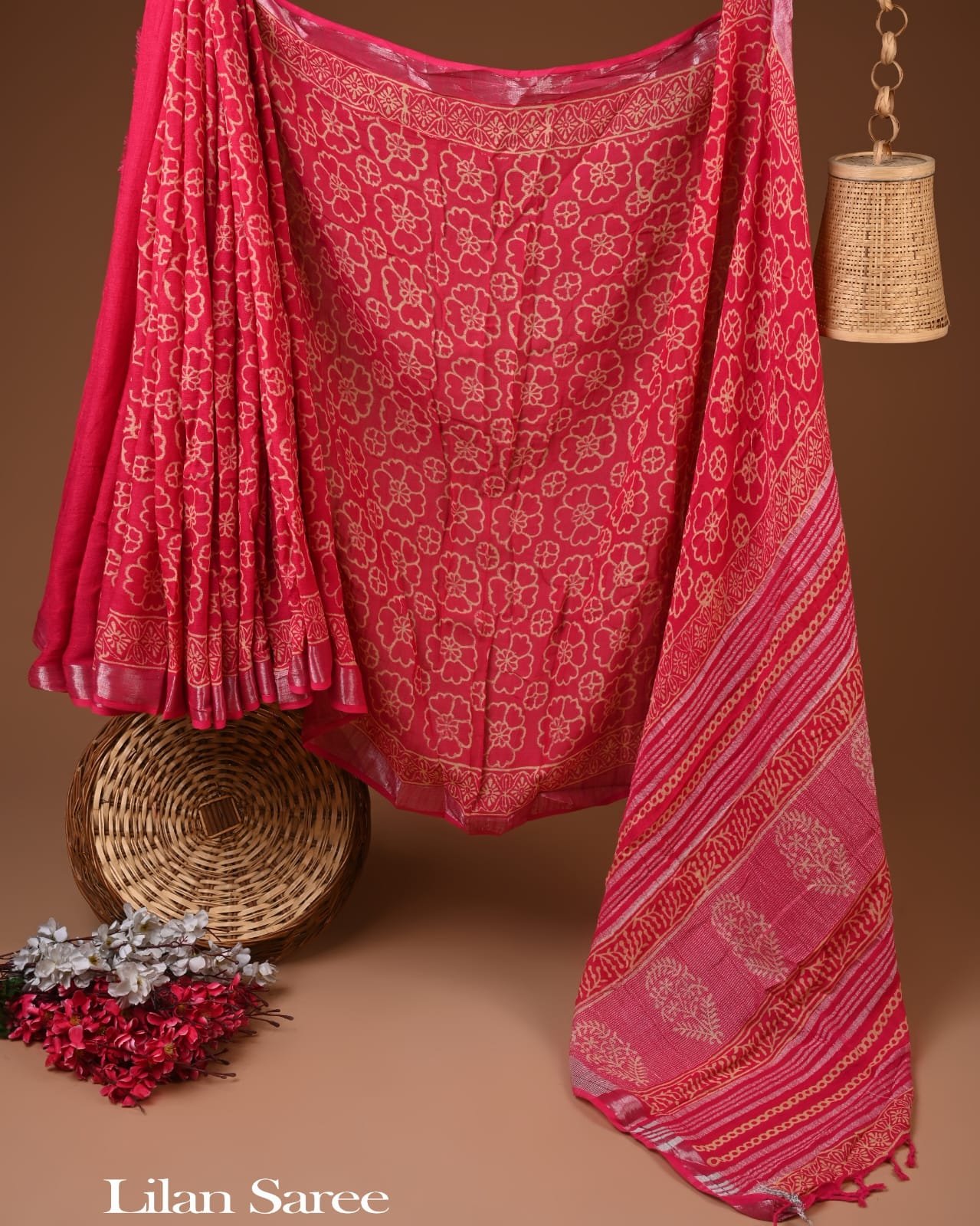 Cotton Linen Printed Saree