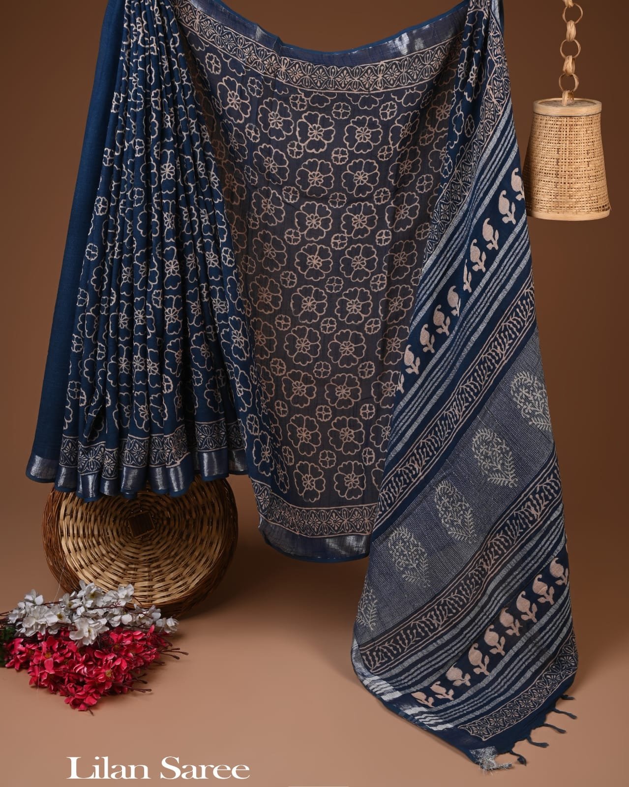 Cotton Linen Printed Saree