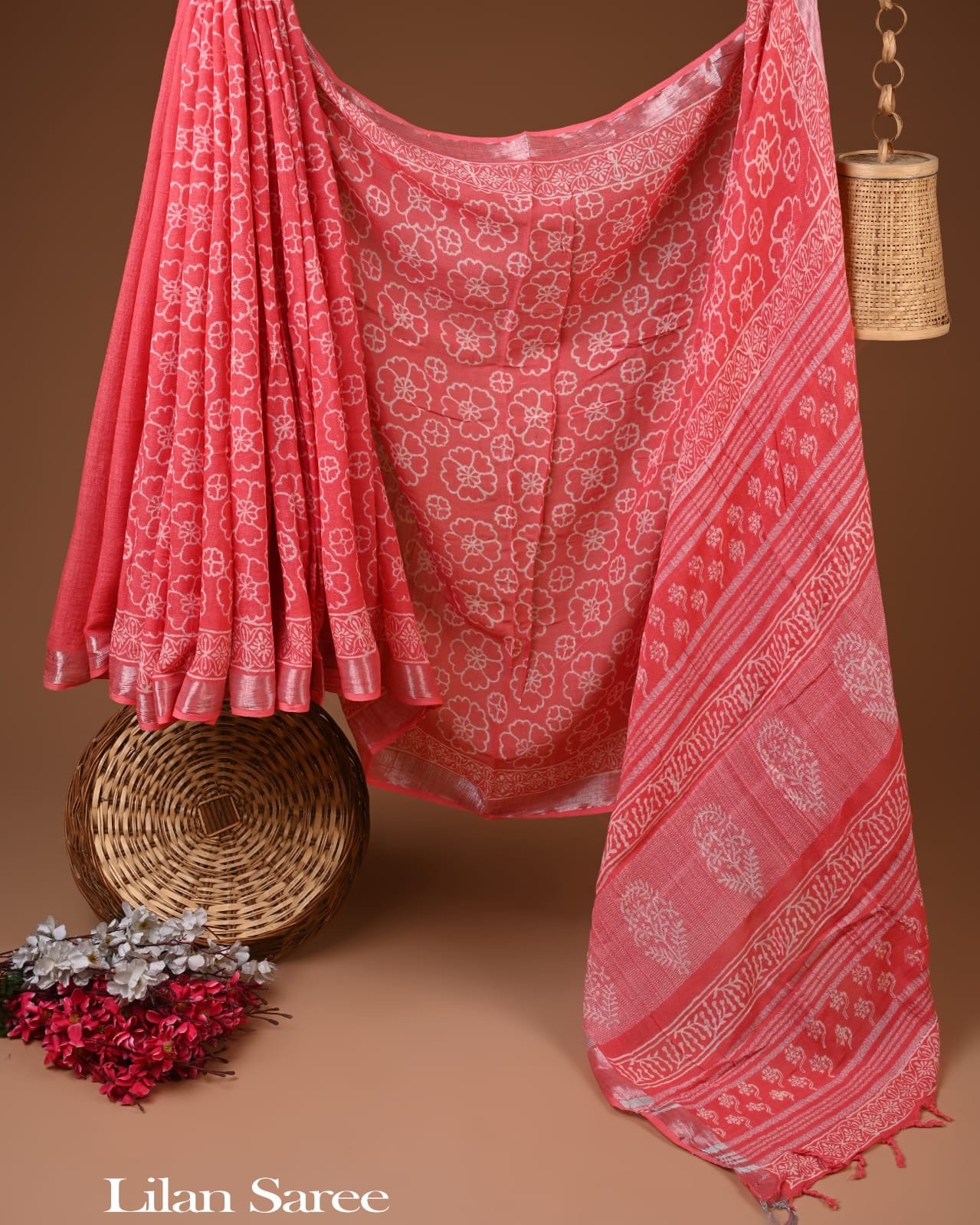 Cotton Linen Printed Saree