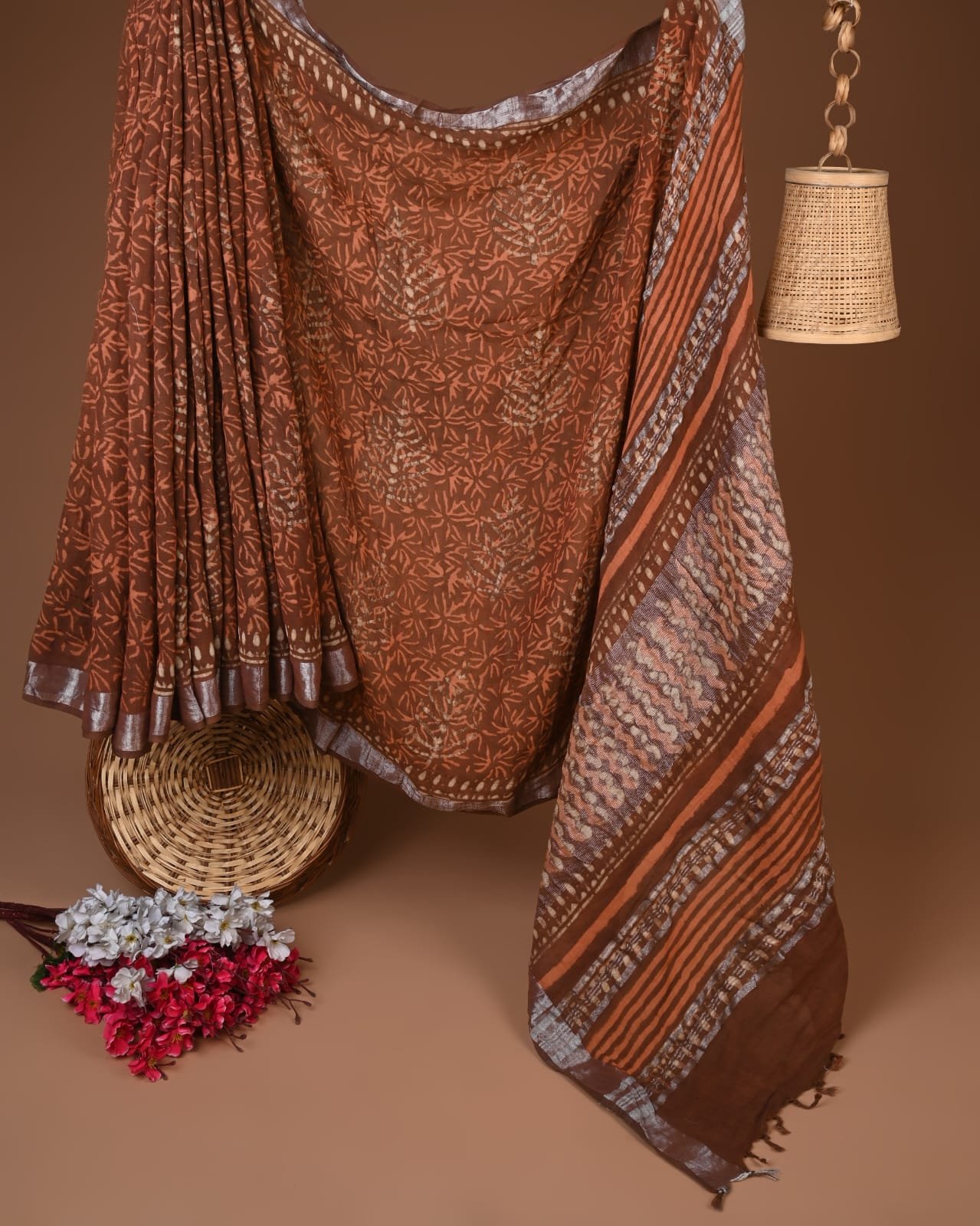 Cotton Linen Printed Saree