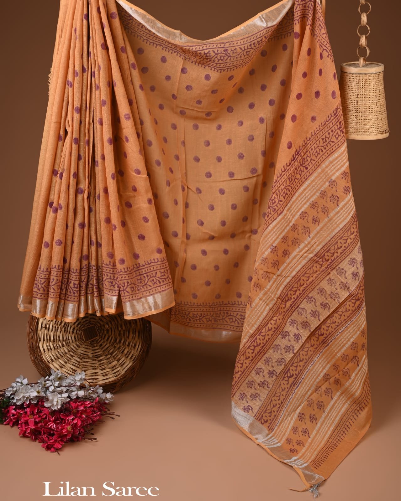Cotton Linen Printed Saree