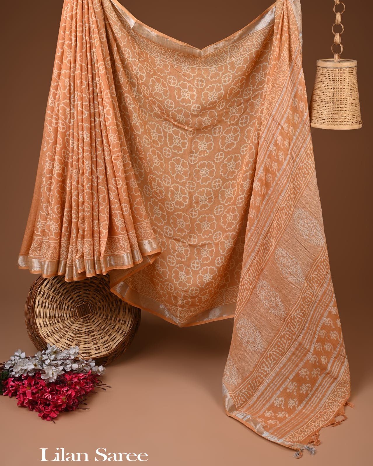 Cotton Linen Printed Saree