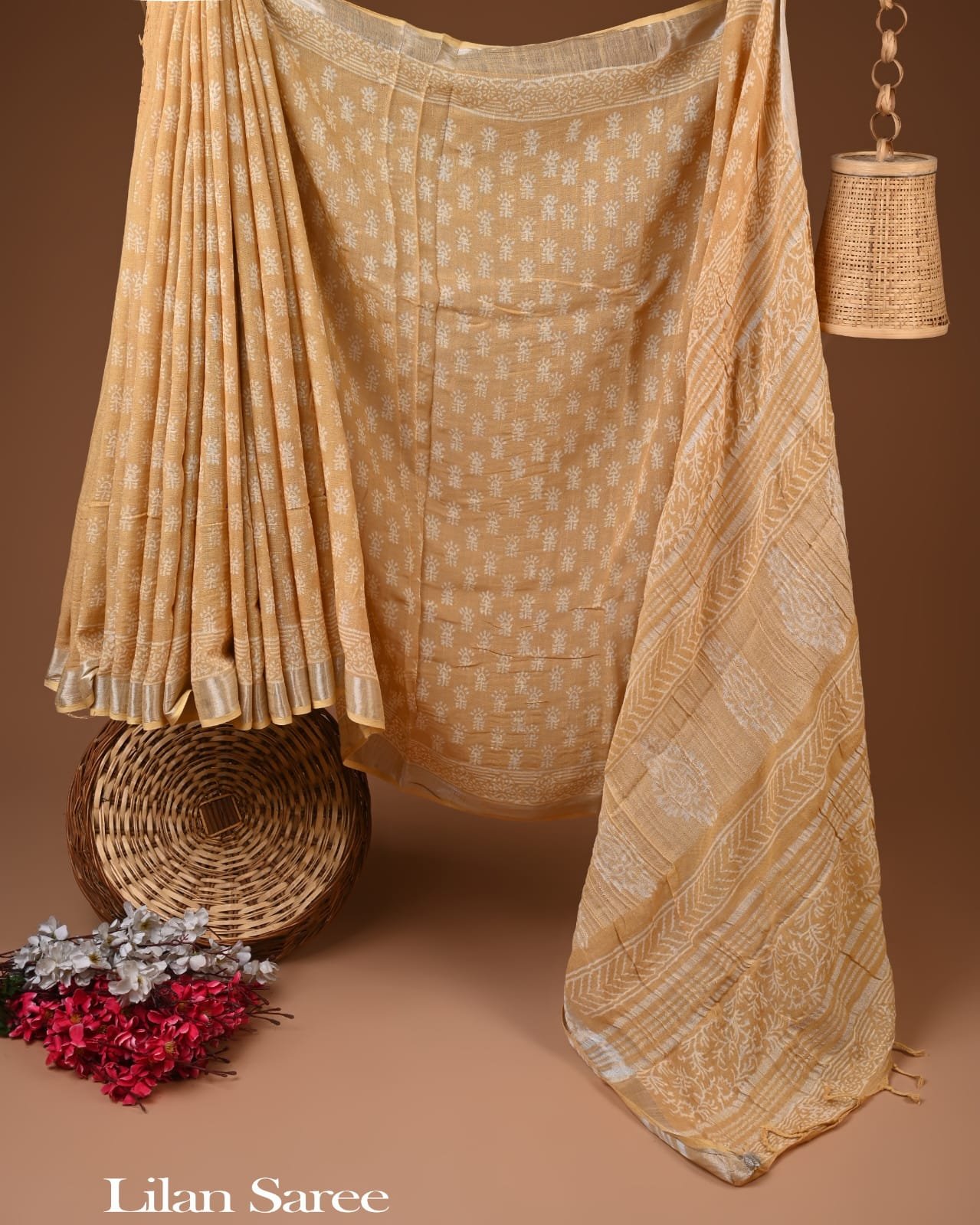 Cotton Linen Printed Saree